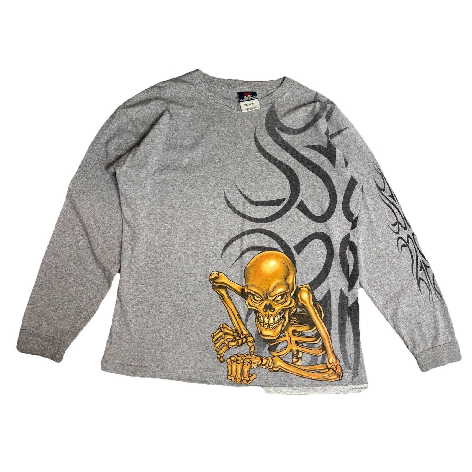 JNCO Vintage Y2K Jnco Jeans Long Sleeve Flames Skull Shirt Xl/2XL Size US XL / EU 56 / 4 - 1 Thumbnail