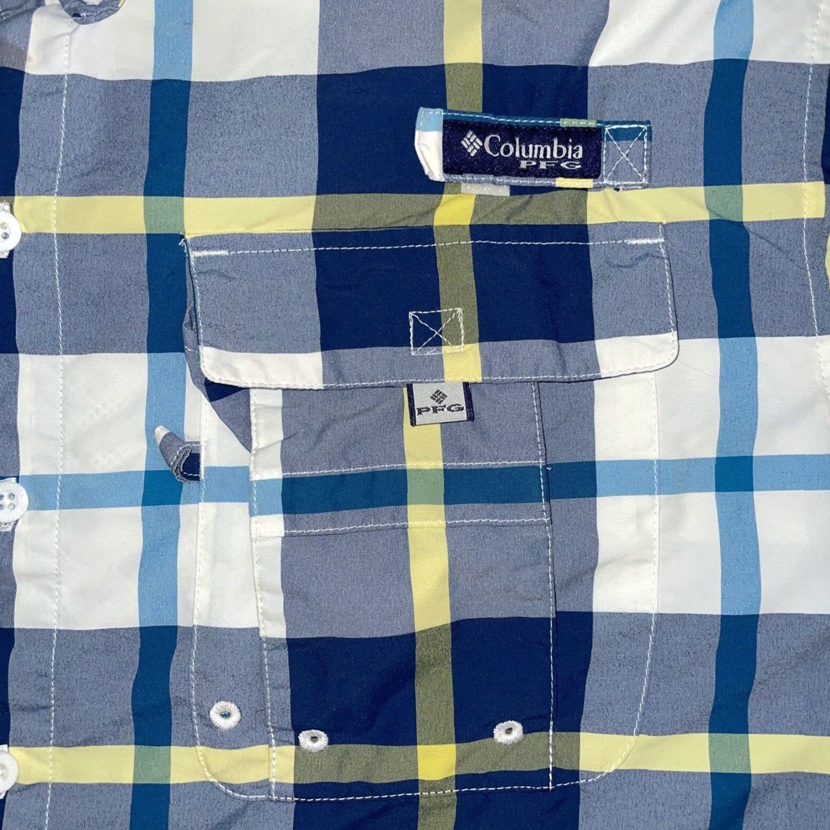 Vintage Columbia PFG Mens Long Sleeve Plaid Shirt Blue M Size US M / EU 48-50 / 2 - 2 Thumbnail