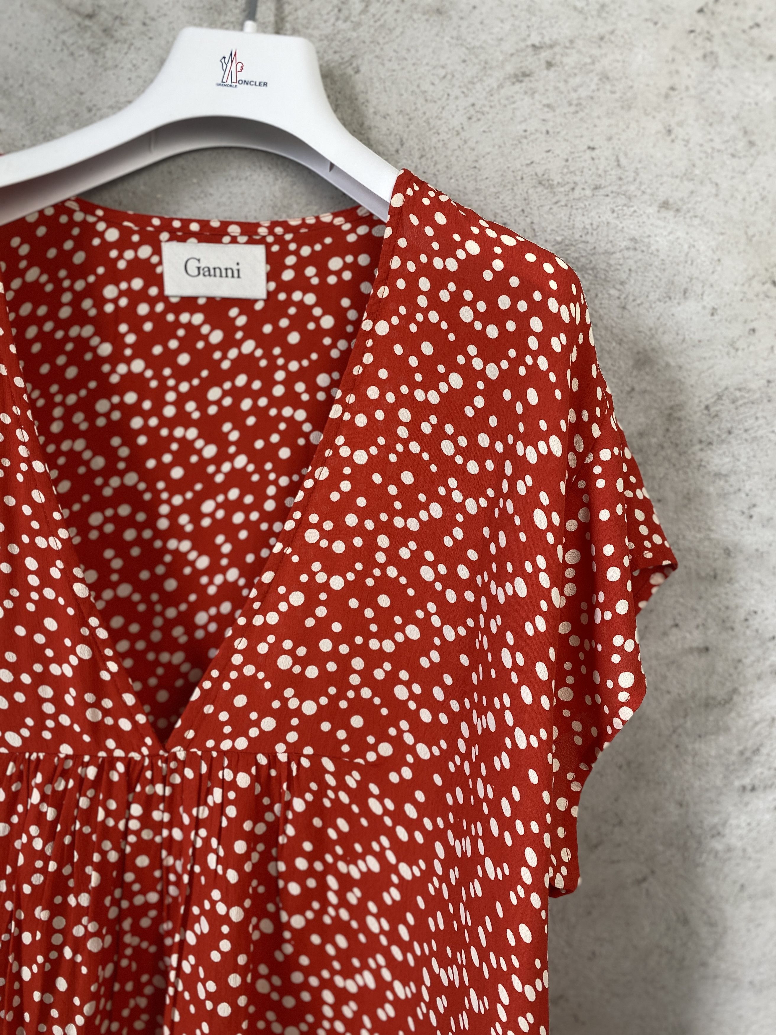 Ganni Ganni polka dot midi dress viscose casual summer Size M / US 6-8 / IT 42-44 - 2 Thumbnail