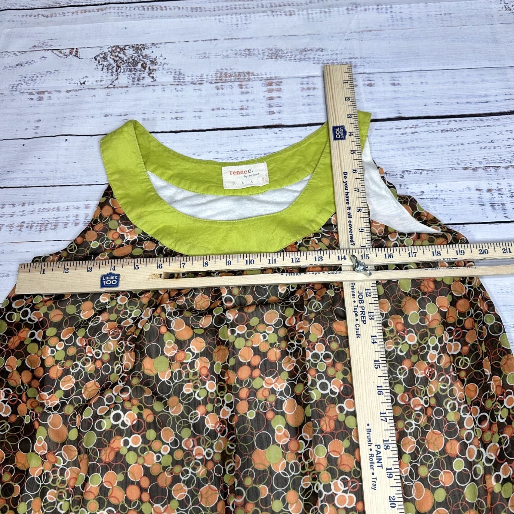 Vintage Renee C Brown Orange Shift Halter Dress Mini Casual Cocktail Sz L Adult Women Sleeveless Party/Cocktail Size L / US 10 / IT 46 - 7 Thumbnail