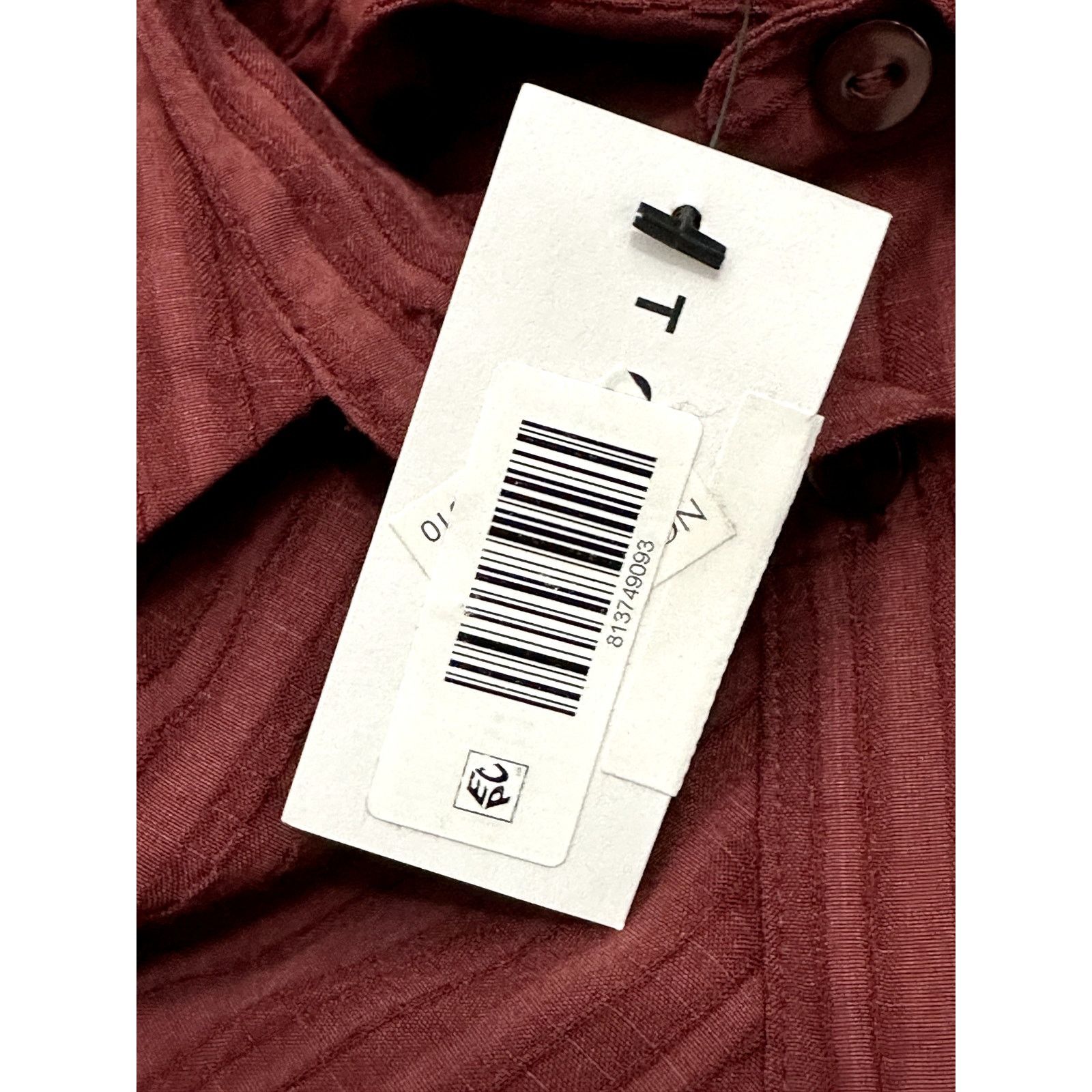 Topshop Topshop Striped Blouse Long Sleeves Burgundy Women's 4 NWT Size S / US 4 / IT 40 - 8 Thumbnail