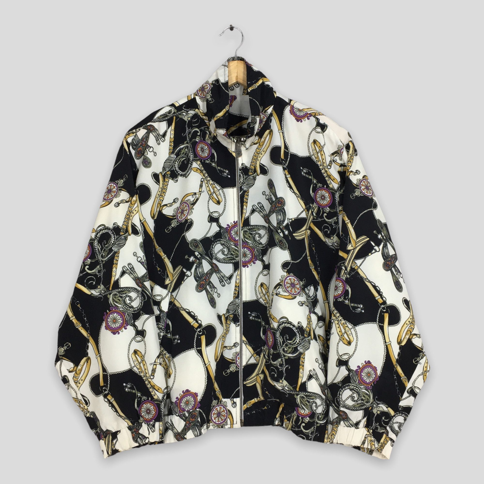 Vintage Vintage 1990s Bomber Baroque Luxury Belt Jacket Large Size US L / EU 52-54 / 3 - 1 Thumbnail