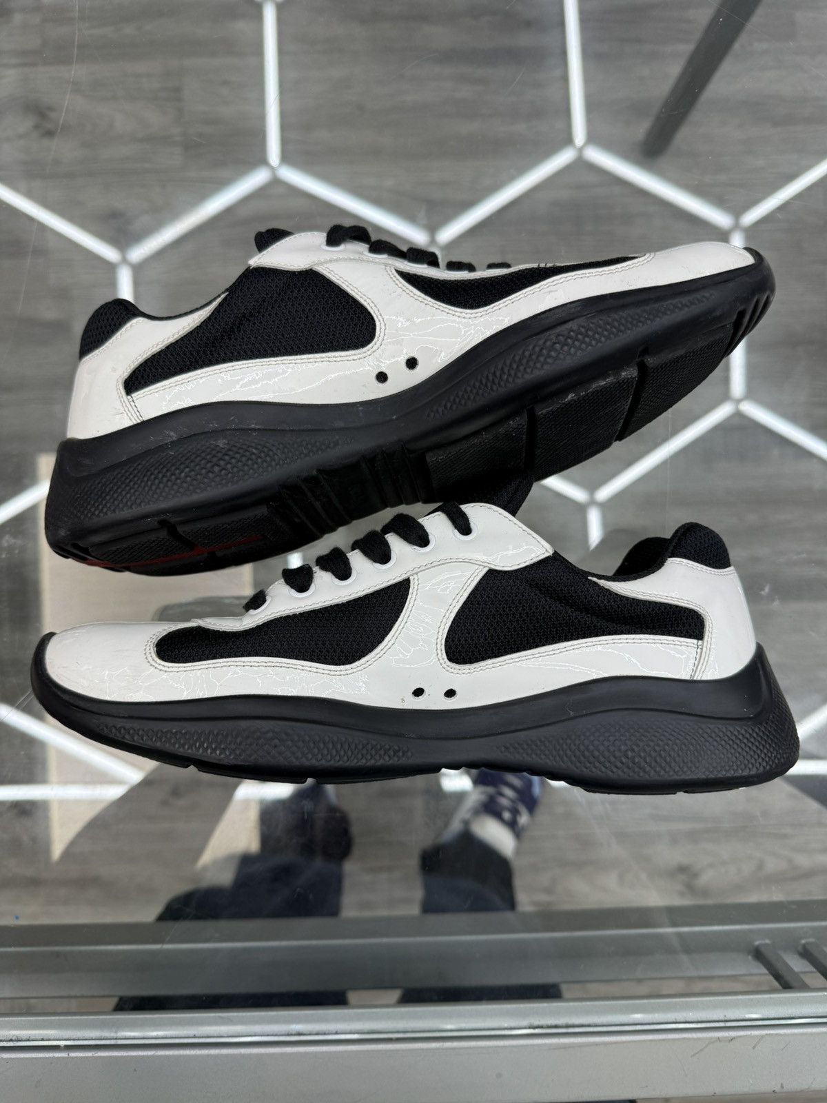Prada Prada Cup Sneakers - White/Black Size US 8 / EU 41 - 4 Thumbnail