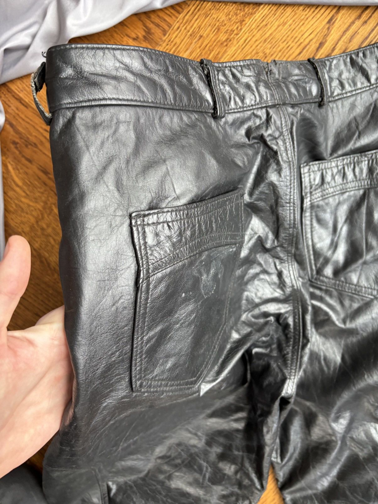Schott × Vintage Vintage Brimaco Leather Pants 1960s British Cycle Acme Moto Size US 31 - 13 Thumbnail