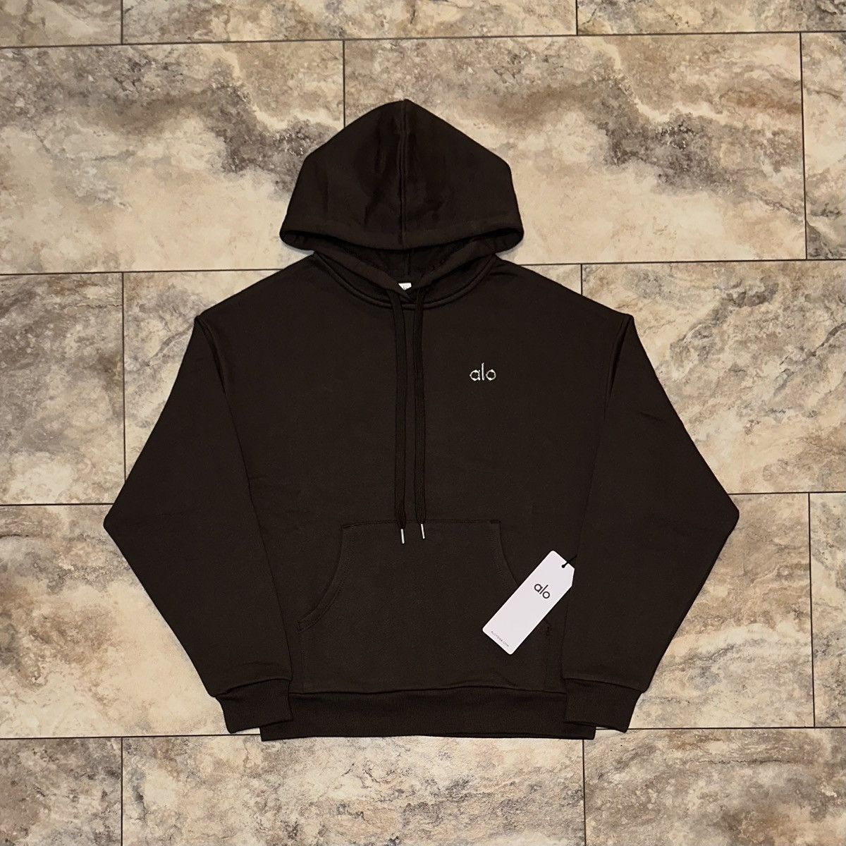 Alo Yoga Accolade Hoodie Espresso Brown Sweatshirt Small