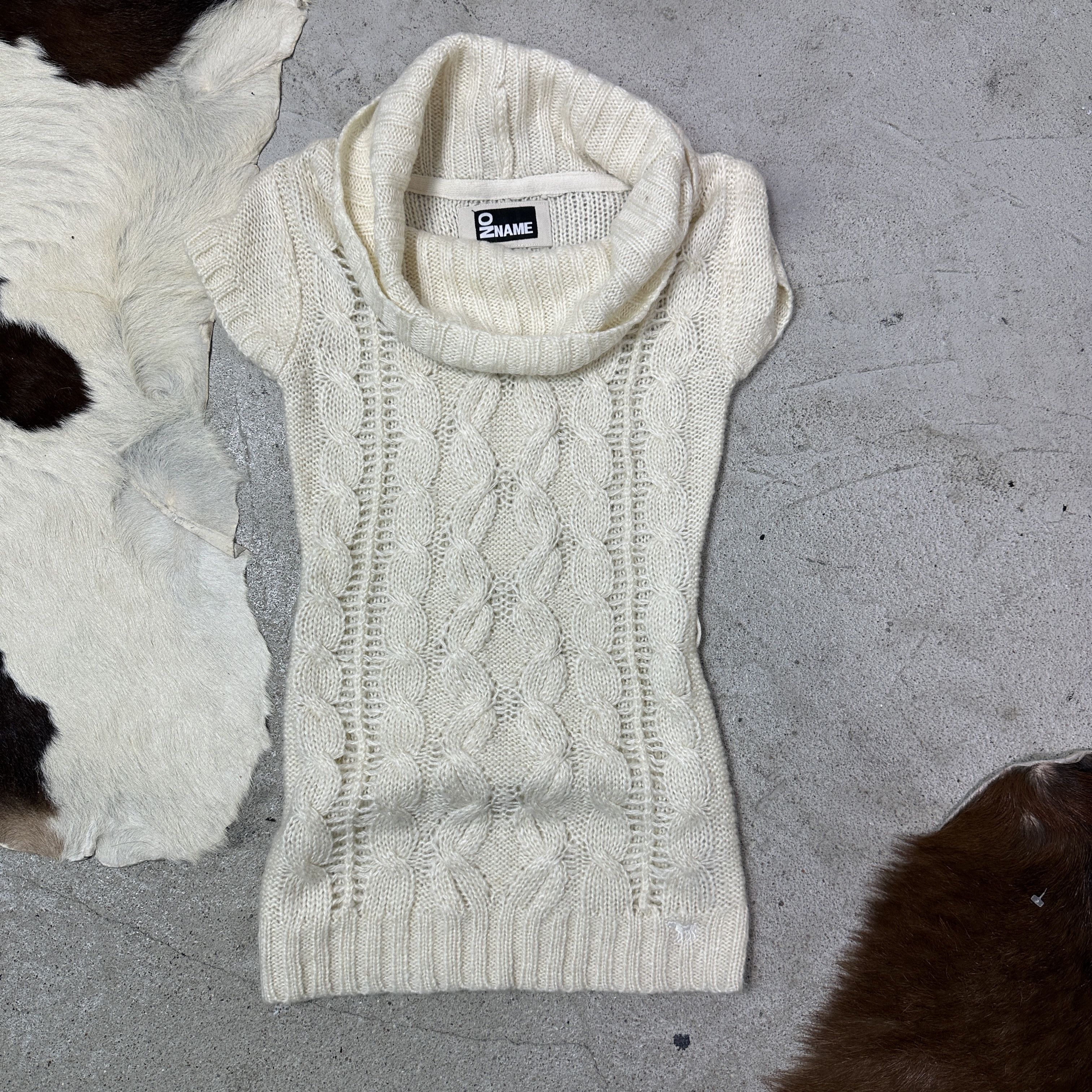 Vintage Vintage Cottage Big Collar Cream Knitted Sweater Y2K Size XS / US 0-2 / IT 36-38 - 2 Thumbnail
