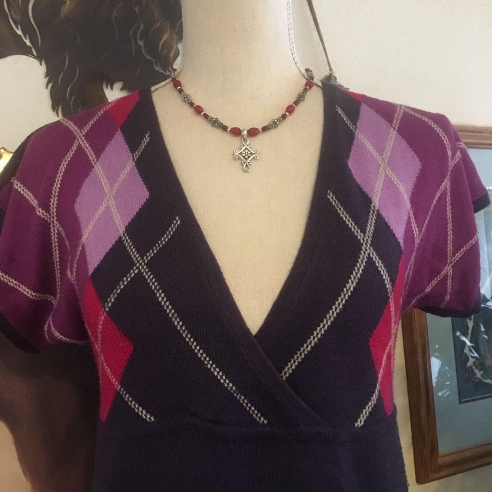 Other New York & Company purple argyle top XS Size XS / US 0-2 / IT 36-38 - 4 Thumbnail