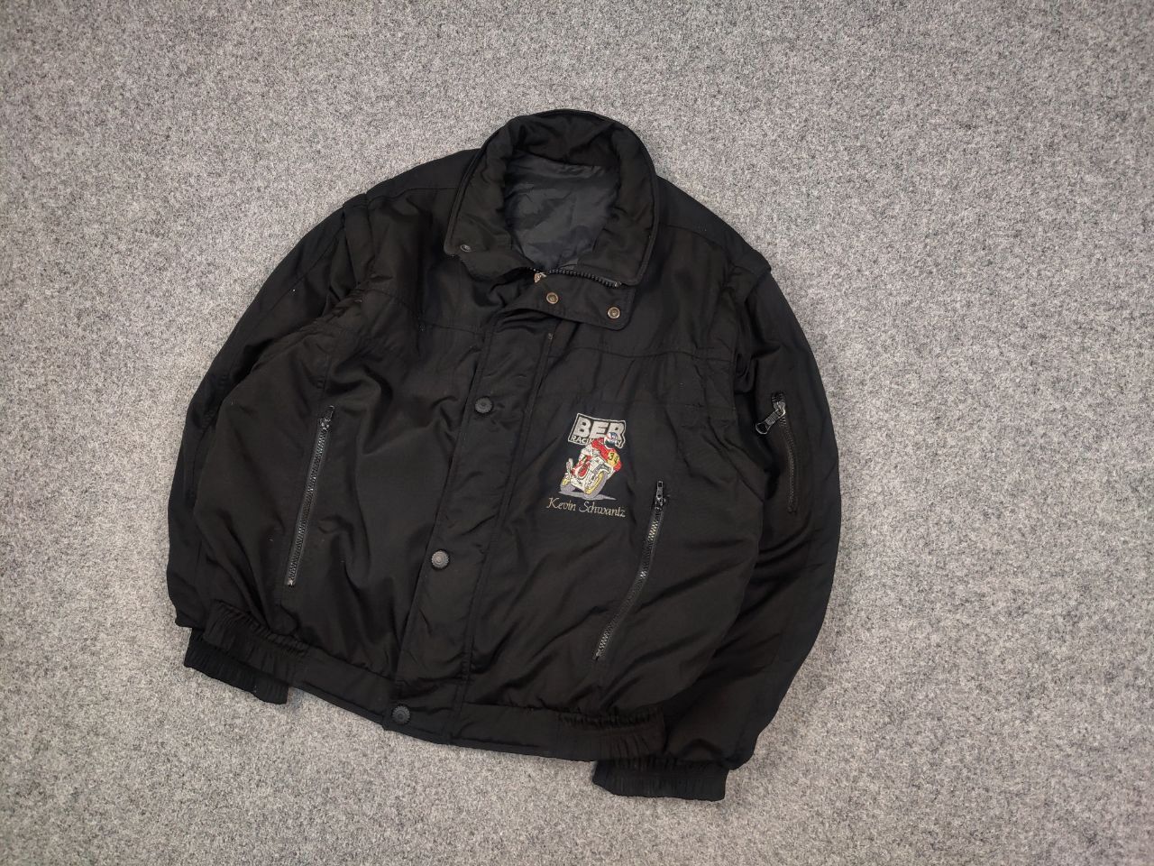 Vintage Vintage 90's Kevin Schwantz Ber Racing Italy Zip Vest Jacket Size US L / EU 52-54 / 3 - 3 Thumbnail