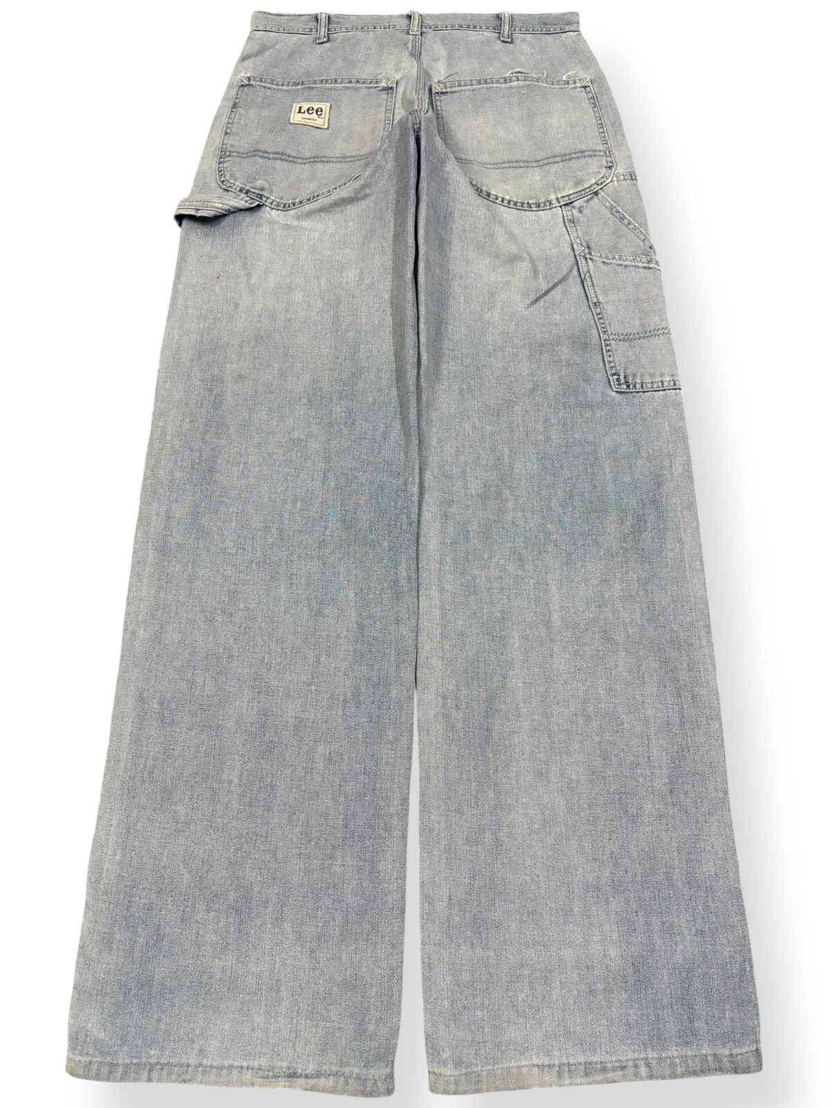 Issey Miyake × Lee Vintage 90s Lee Light Blue Wash Baggy Ripped Carpenter Jeans Size US 30 / EU 46 - 2 Thumbnail