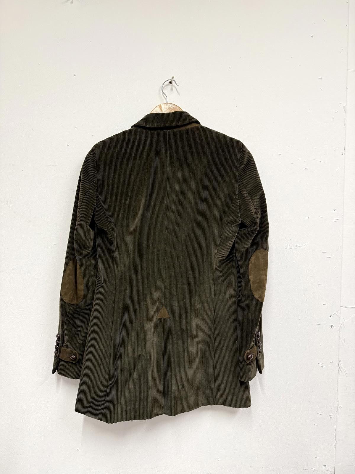 Massimo Dutti Massimo Dutti Women's Olive Green Corduroy Double-BreastedBl Size ONE SIZE - 4 Thumbnail