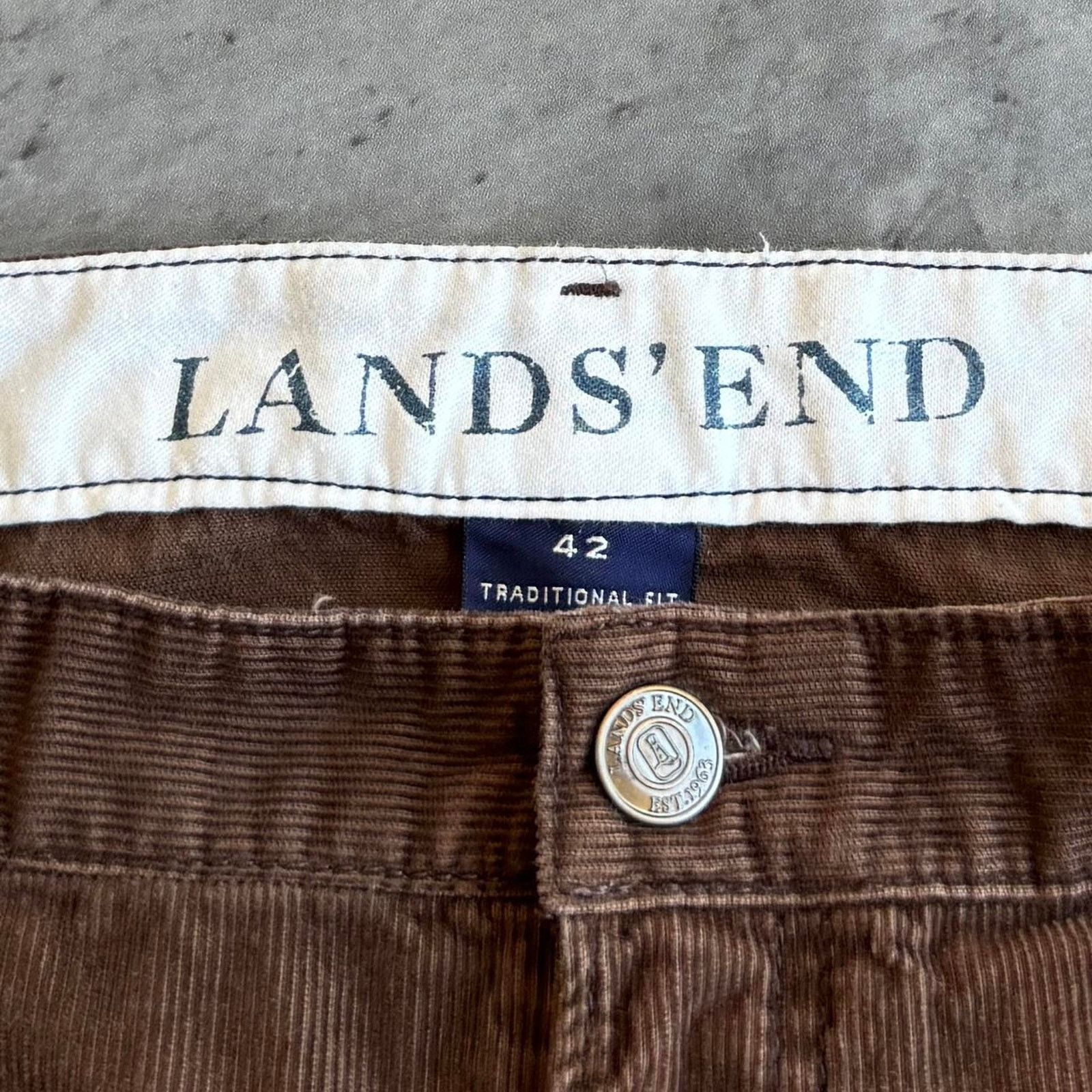 JNCO × Lands' End × Vintage Vintage Y2K Baggy Brown Corduroy Essential Dress Pants Size US 42 / EU 58 - 3 Thumbnail
