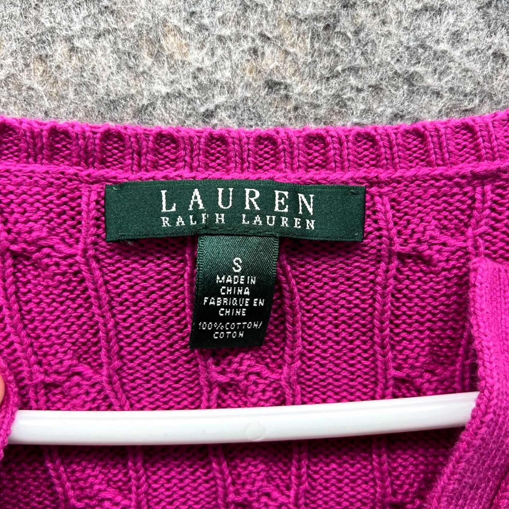 Ralph Lauren VINTAGE Lauren Ralph Lauren Sweater Women Small Pink V-Neck Pullover Cable Knit Pony Pullover Knit Boyfriend S Pink Womens sweaters-allsorts Size S / US 4 / IT 40 - 3 Thumbnail