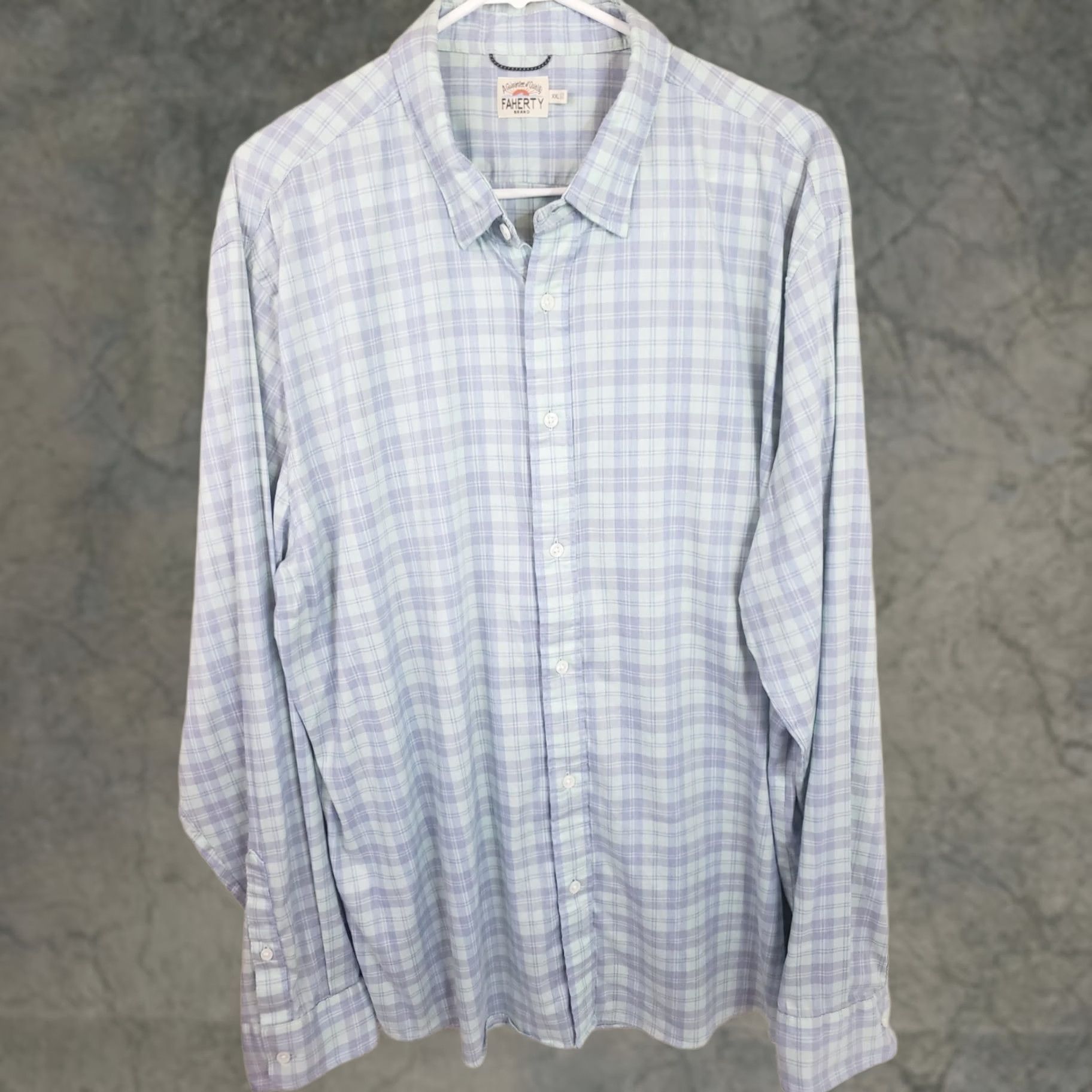 Faherty FAHERTY Button-Up Shirt 2XL Multicolor Plaid Long Sleeve Cotton Blend Pocketed Casual Workwear Daywear Mens Regular Shirt Size US XXL / EU 58 / 5 - 1 Thumbnail