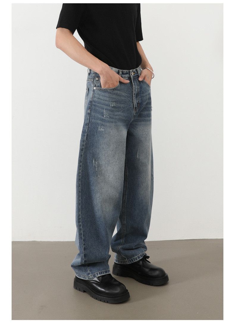 Vintage American street men's loose straight wide-leg sloping jeans Size US 32 / EU 48 - 4 Thumbnail
