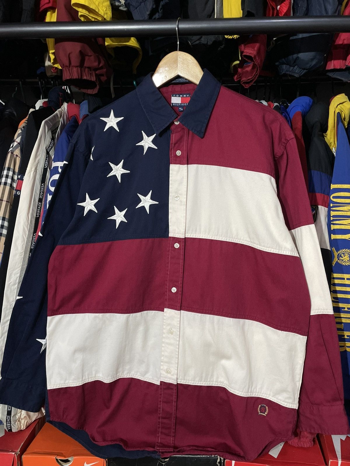 Tommy Hilfiger × Vintage Polo T-shirt Tommy Hilfiger Big Flag 90’s Vintage Size US L / EU 52-54 / 3 - 2 Thumbnail