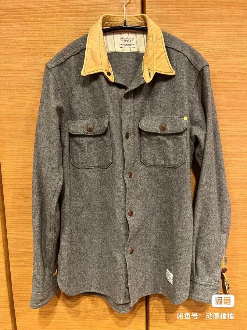 ANACHRONORM Anachronorm Men's Wool Leather-Trimmed T-shirt Size US M / EU 48-50 / 2 - 1 Thumbnail