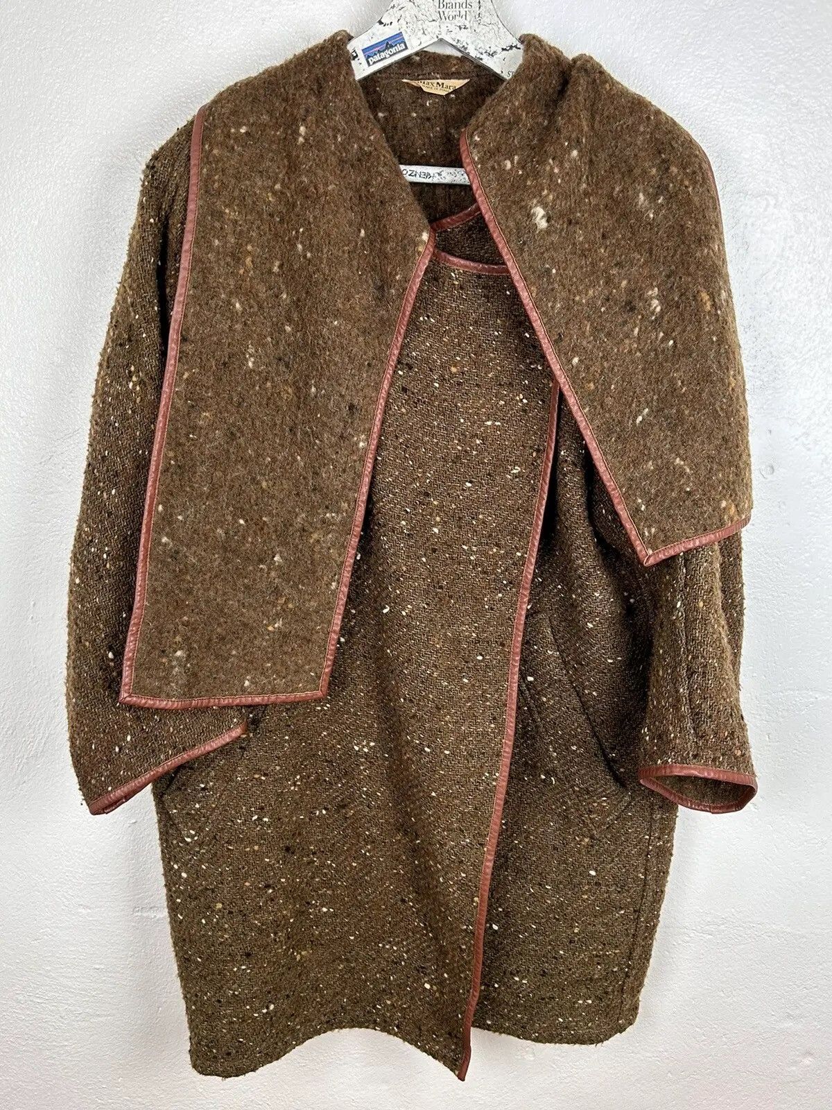 Vintage 90s Vintage Max Mara Italy Wool Scarf Wrap Archive Coat | Grailed