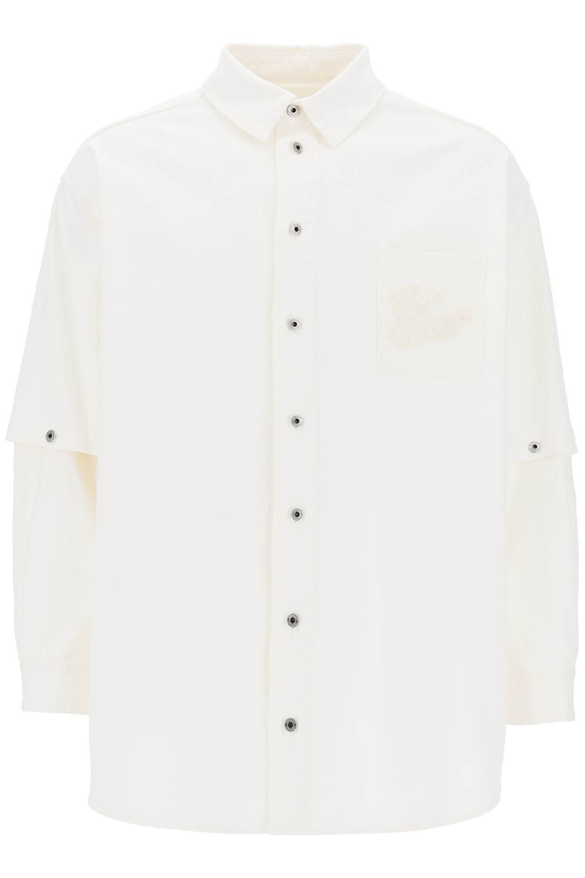 image of Off White Off-White Convertible Overshirt With 90's in Raw White Raw White, Men's (Size Medium)