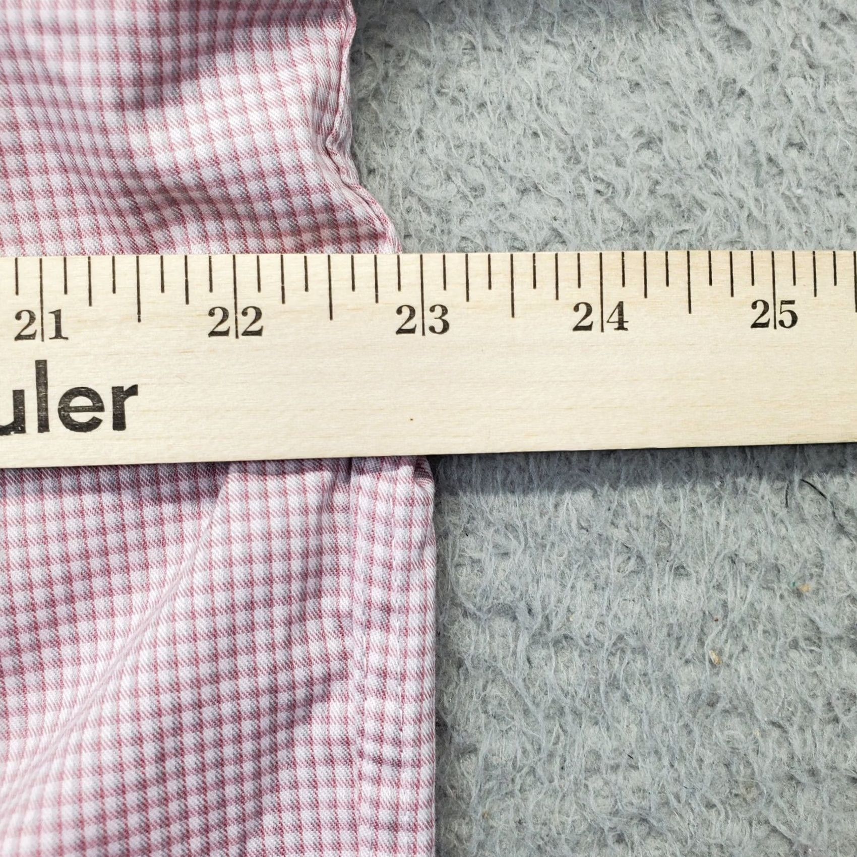 Van Heusen Van Heusen Dress Shirt Mens XL Pink Gingham Comfort Slim Button-Up Size 46R - 4 Thumbnail