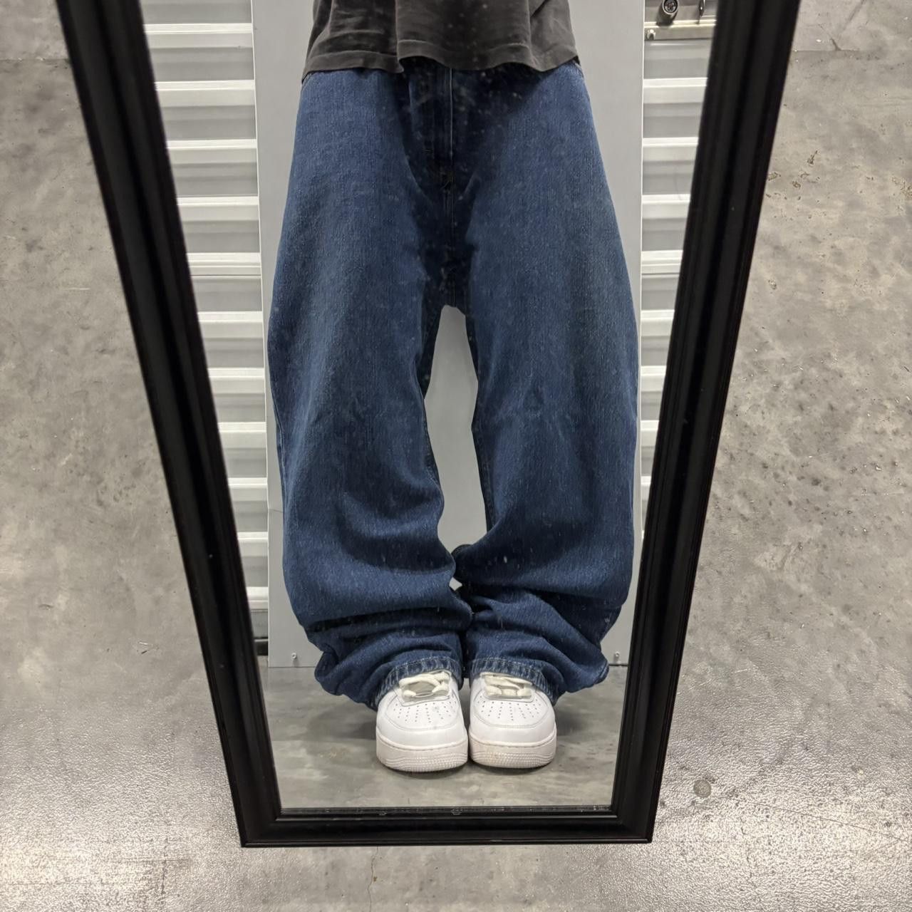Japanese Brand × Vintage Crazy Vintage Y2K/2000s Baggy Dark Blue Wash Skater Denim Jeans! Size US 38 / EU 54 - 1 Thumbnail