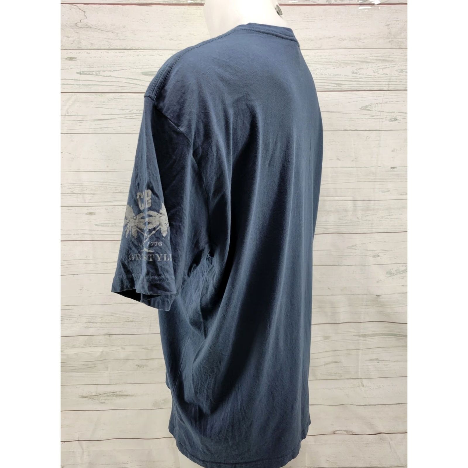 Vintage Grunt Style T-Shirt 2XL Liberty Throughout All The Land Blue Mens Short Sleeve Size US XXL / EU 58 / 5 - 7 Thumbnail