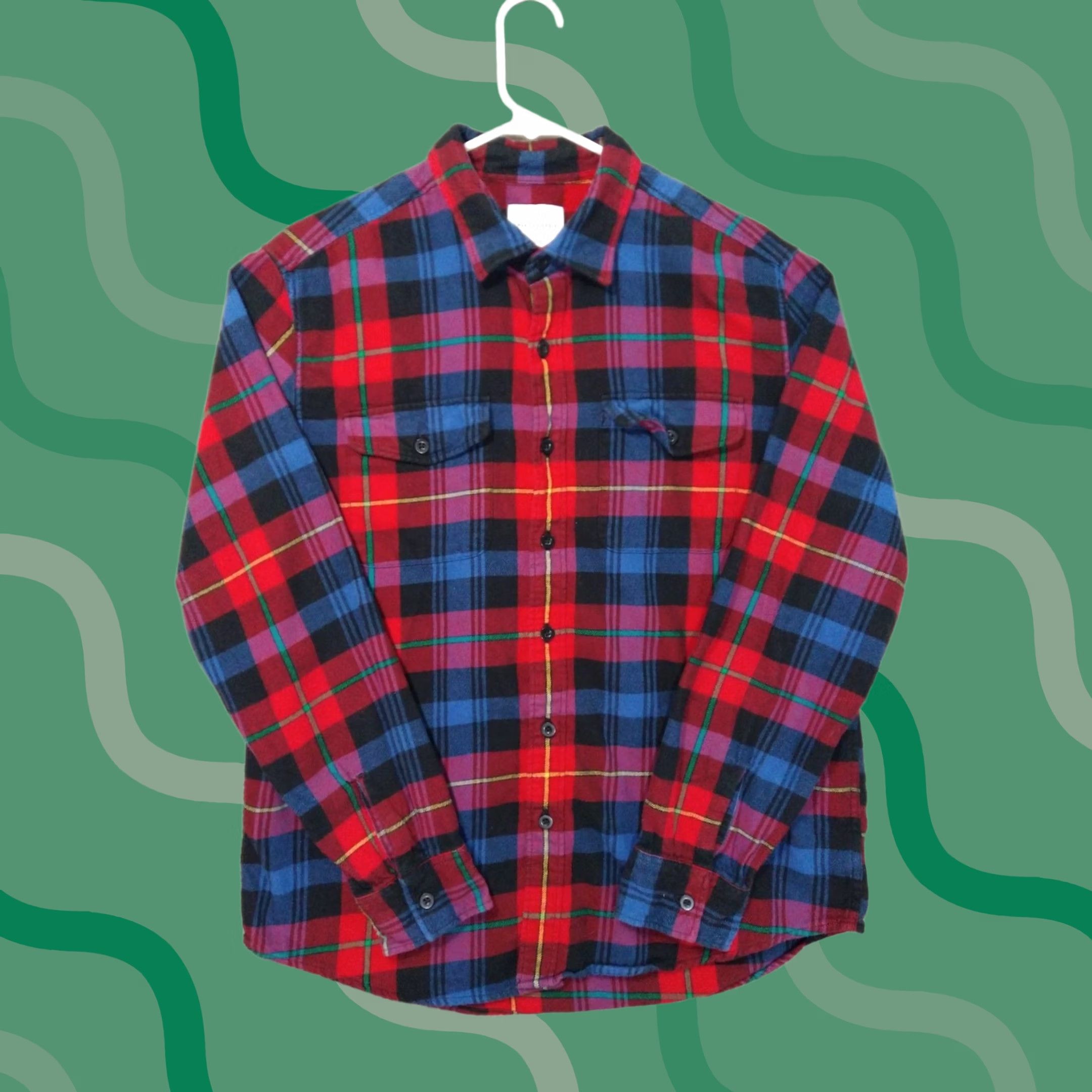 American Eagle Outfitters American Eagle Outfitters Plaid Flannel Shirt Mens Large Blue Red Classic Fit Button-Down Size US L / EU 52-54 / 3 - 1 Thumbnail