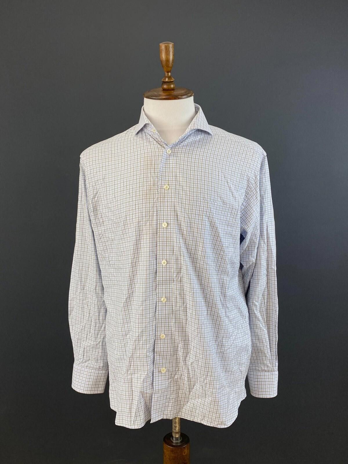 Eton ETON Classic Fit Blue Check Shirt Size 41 / 16 Size US M / EU 48-50 / 2 - 1 Thumbnail