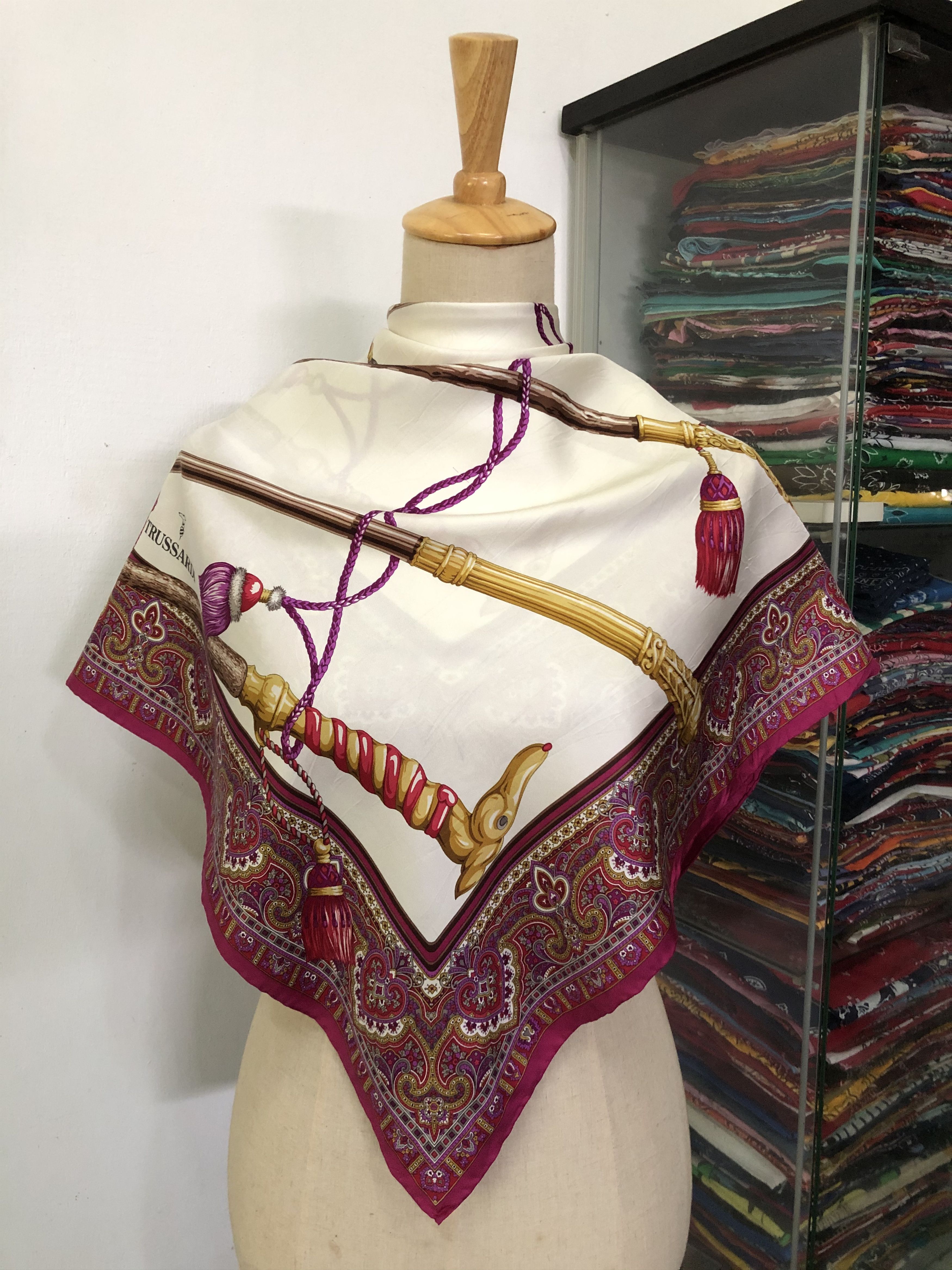 Trussardi × Vintage Vintage Trussardi Silk Scarf Size ONE SIZE - 1 Thumbnail