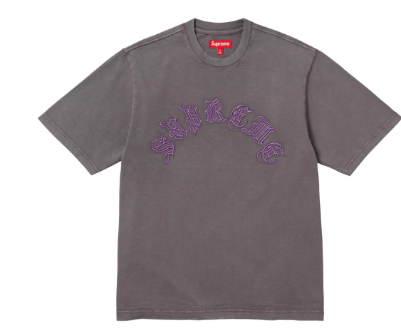 Image of Supreme Old English S/s Top Dark Grey 2Xl, Men's