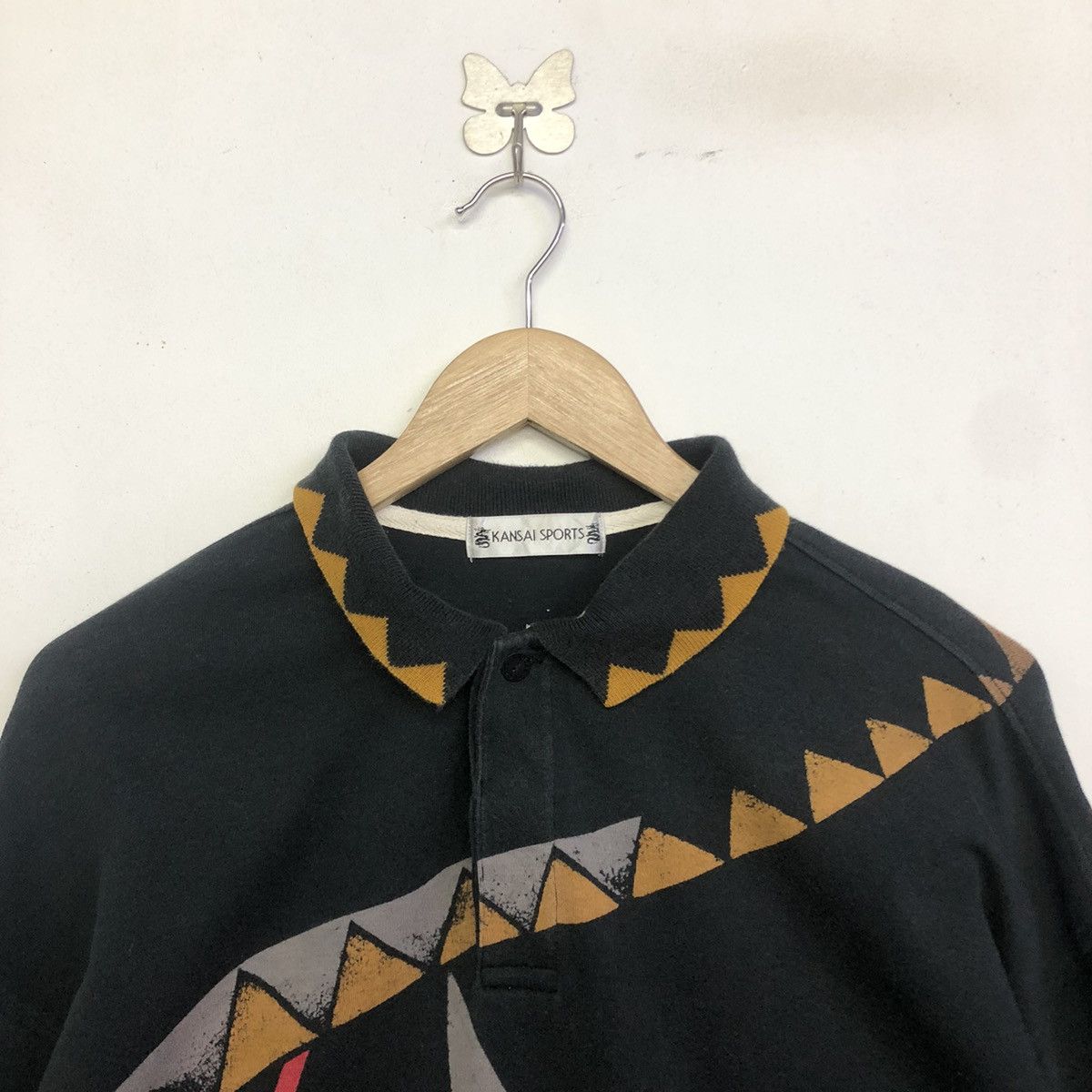 Kansai Yamamoto KANSAI SPORTS Spellout Long Sleeve Polo Shirt Size US L / EU 52-54 / 3 - 5 Thumbnail