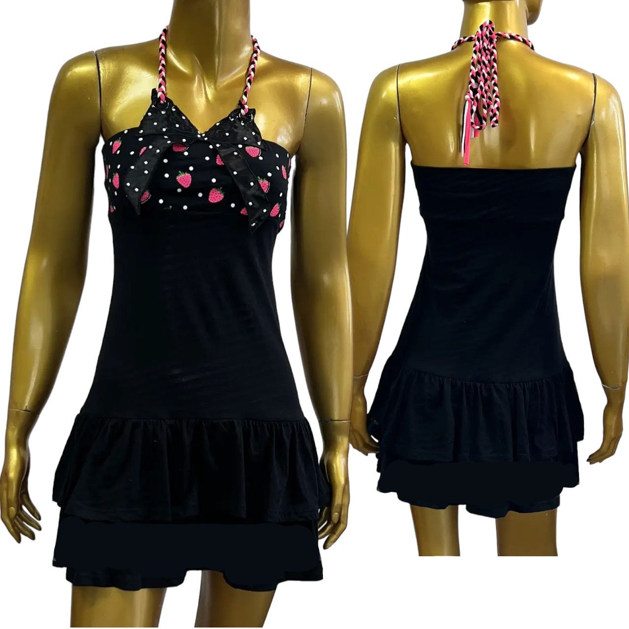 Other Strawberry halter mini dress sz S mini layered dress Size S / US 4 / IT 40 - 1 Preview