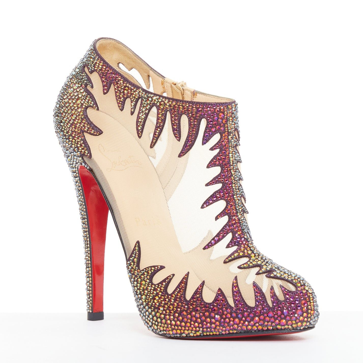Christian Louboutin rare CHRISTIAN LOUBOUTIN Marale Boot 140 Suede Vulcano strass crystal mesh booties EU38 Size US 8 / IT 38 - 1 Thumbnail