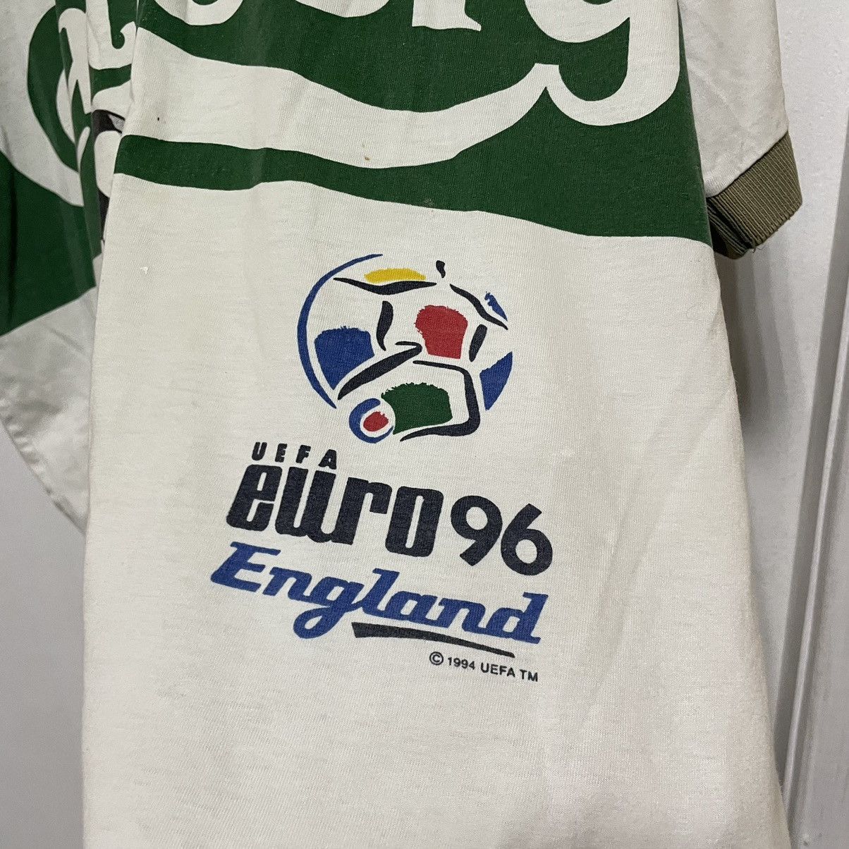UEFA × Vintage Vintage distre Carlsberg Shirt UEFA Euro England 96 1994 tee Size US XL / EU 56 / 4 - 4 Thumbnail