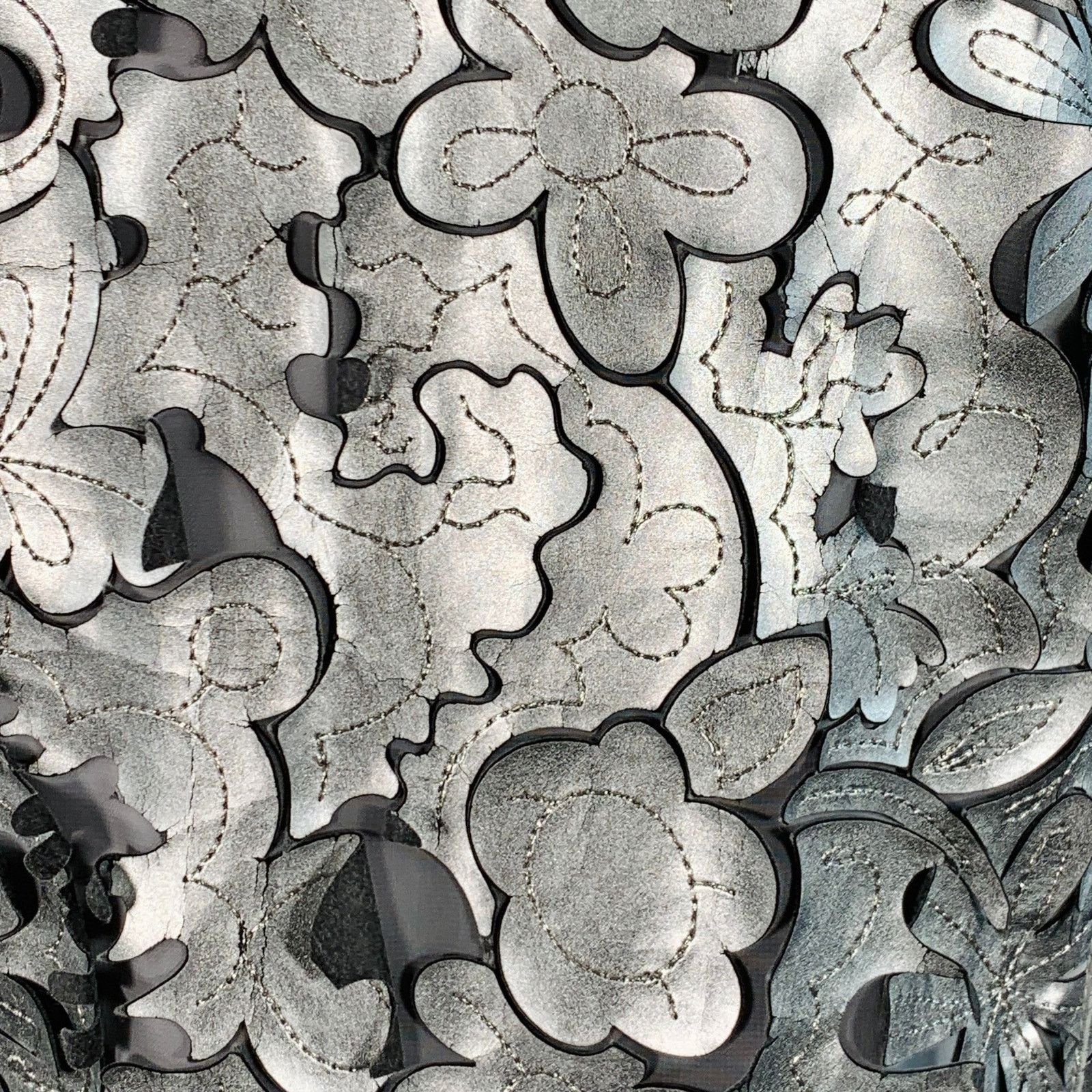 Marc Jacobs Silver Grey Leather Floral Cut Out Sleeveless Dress Top Size XS / US 0-2 / IT 36-38 - 2 Thumbnail