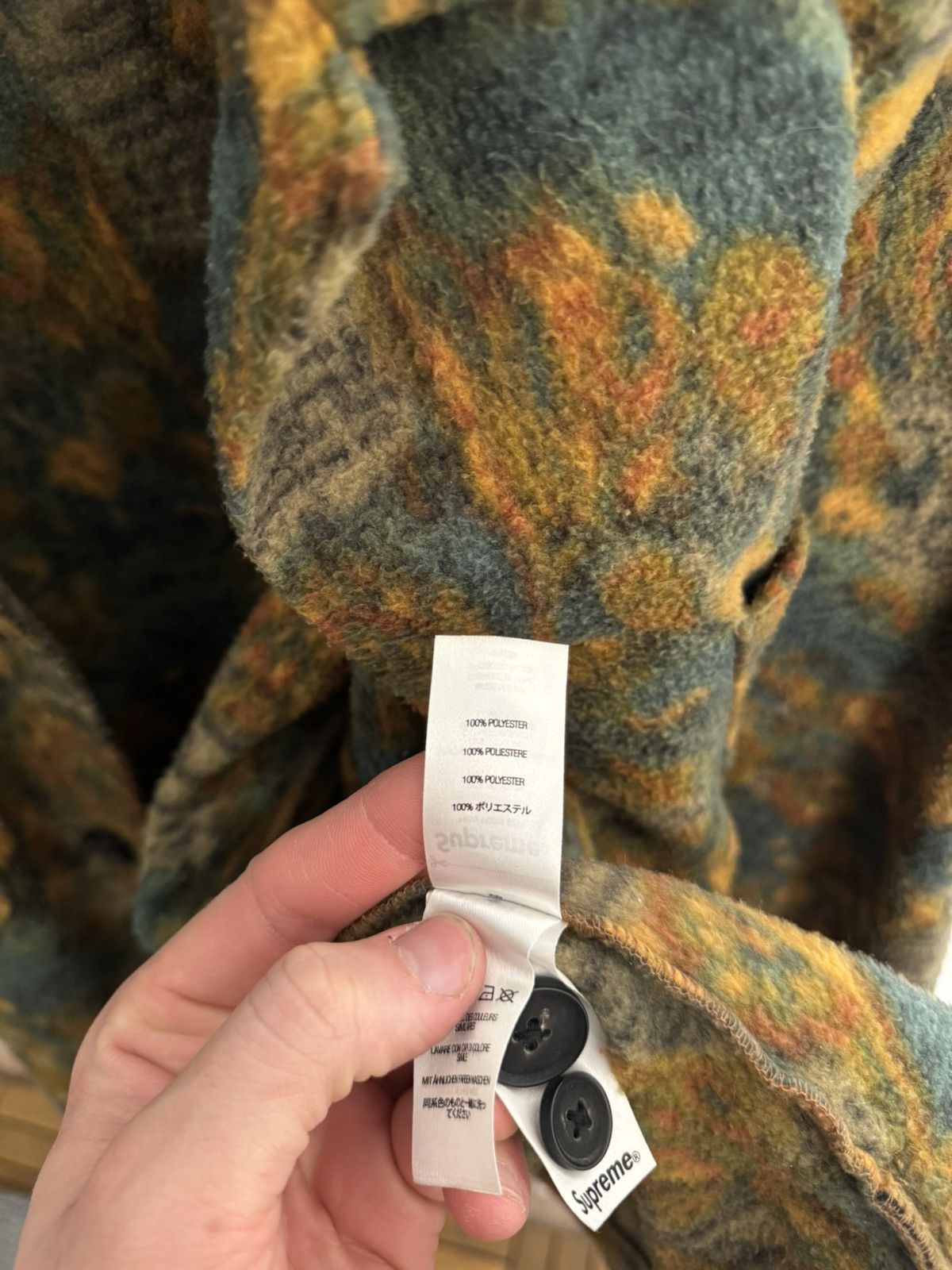 Supreme × Vintage Rare supreme button up fleece Size US XL / EU 56 / 4 - 9 Thumbnail
