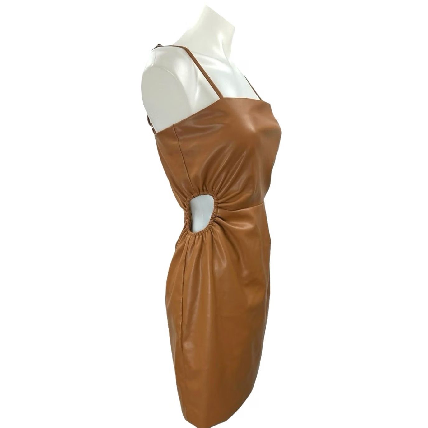brown leather dress fashion nova Womens S Faux Mini Pencil Ruched Cutout Sleeveless Womens Brat Deluxe Mini favsale DAZY Dark Wash Distressed color:Evening Blue