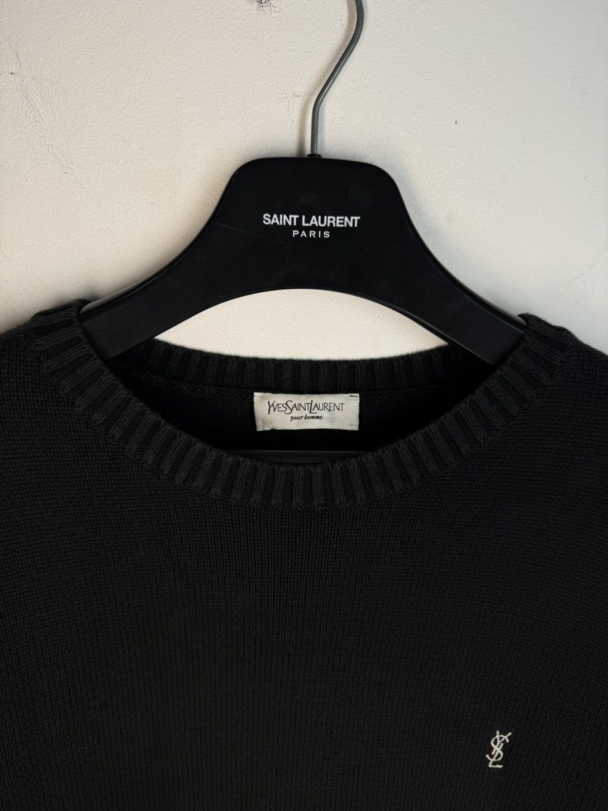 Yves Saint Laurent Black YSL Sweater Knit Vintage Yves Saint Laurent Sweatshirt Size US L / EU 52-54 / 3 - 4 Thumbnail
