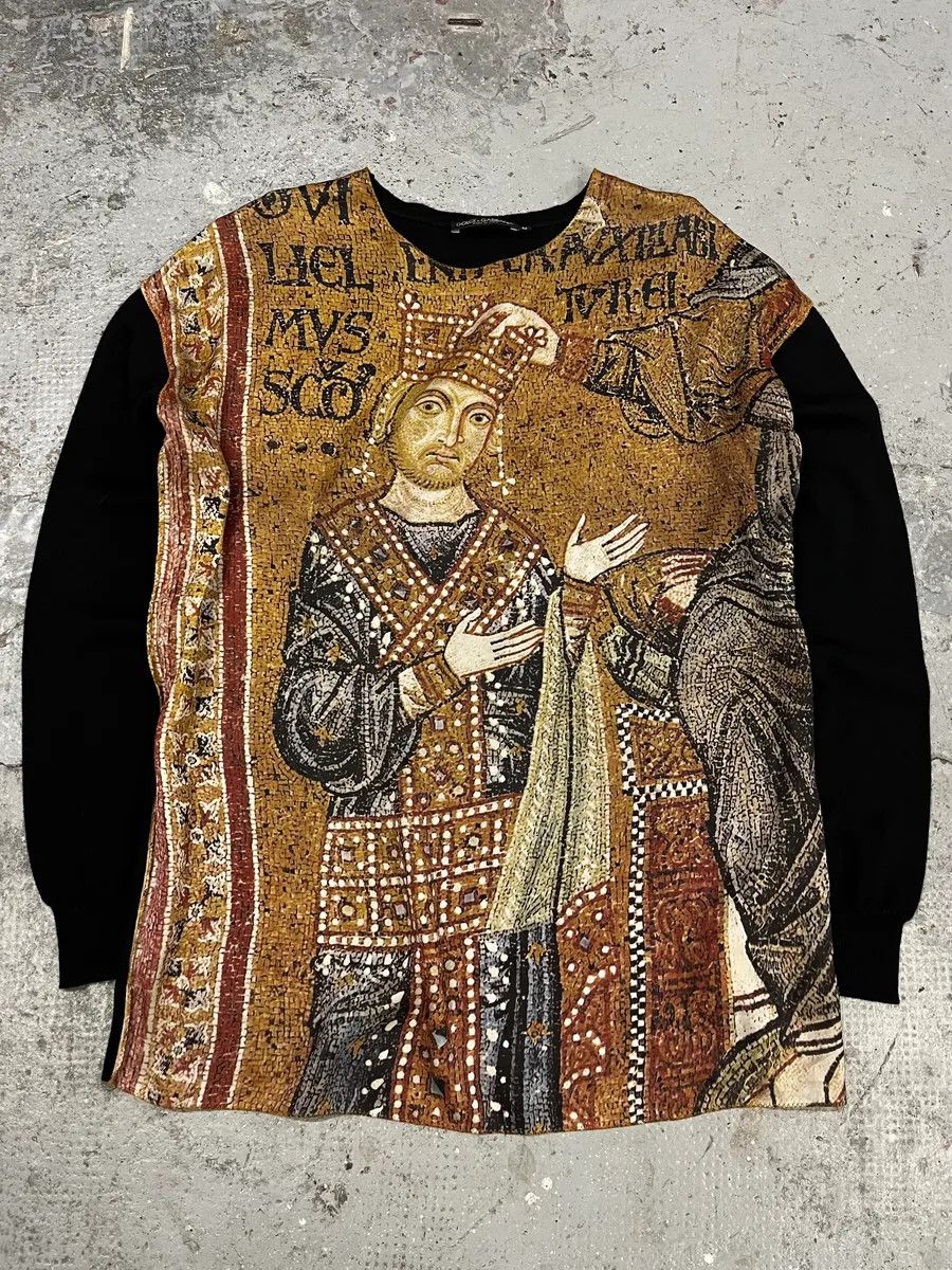 FW2013 Dolce & Gabbana Golden Mosaics Cathedral Black Longsleeves