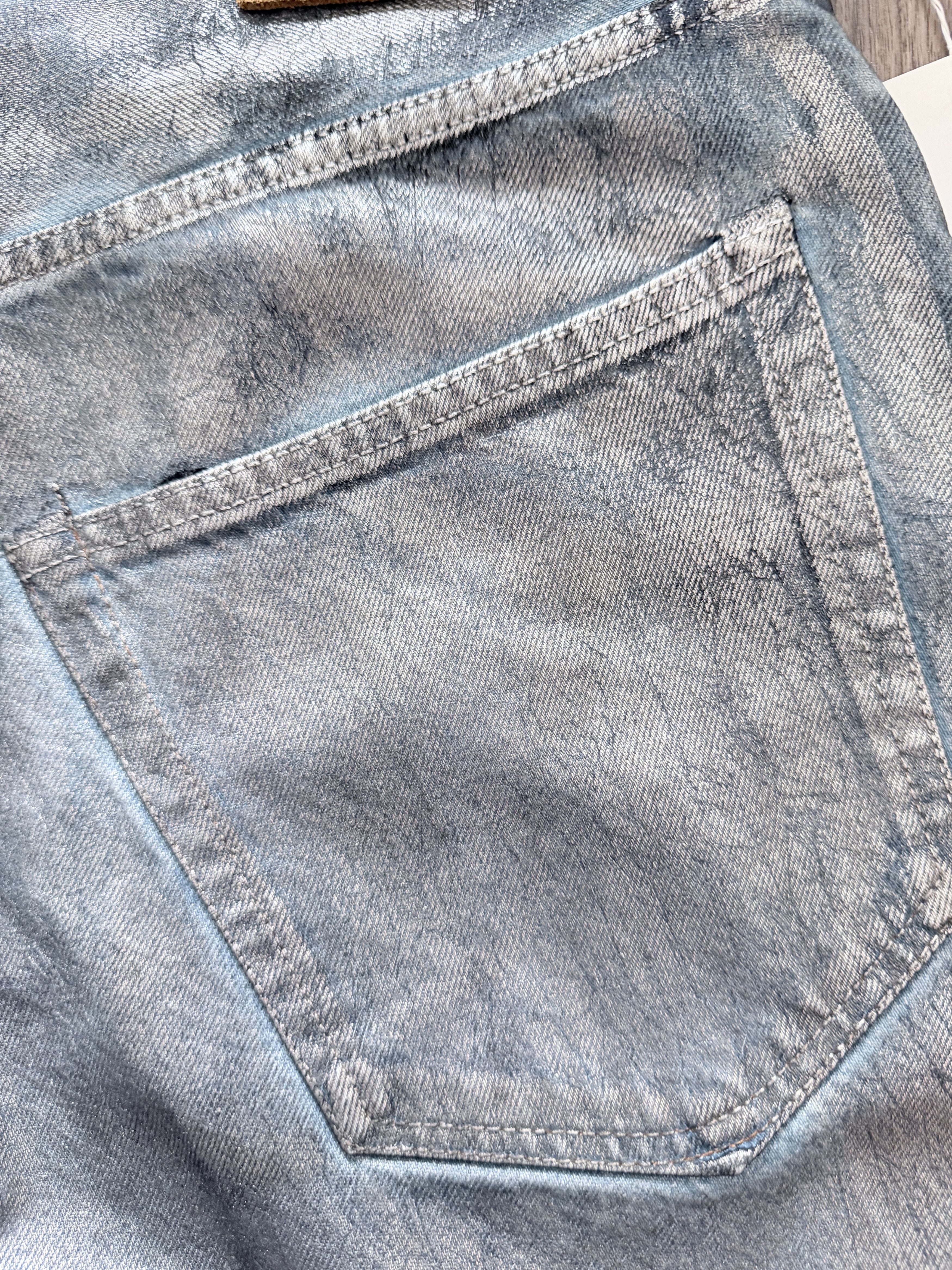 Acne Studios Acne Studios 2023M FN Lunar Coating Metallic Silver Foil Size US 32 / EU 48 - 8 Thumbnail