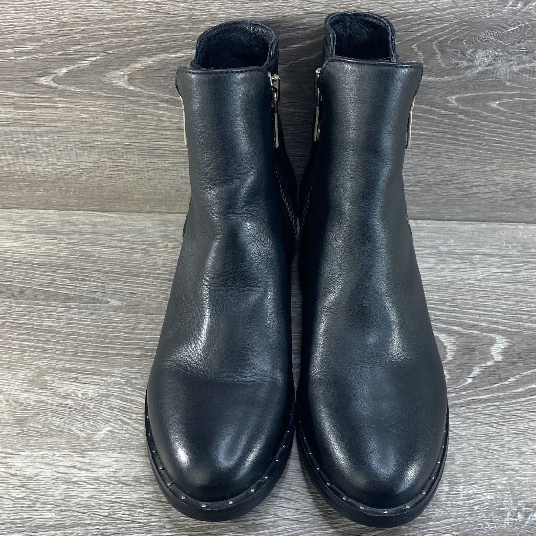 Steve Madden Steve Madden Womens 9 Biker Boots Lanna Black Leather Ankle Booties Side Zip Studded Boots Size US 9 / IT 39 - 3 Thumbnail