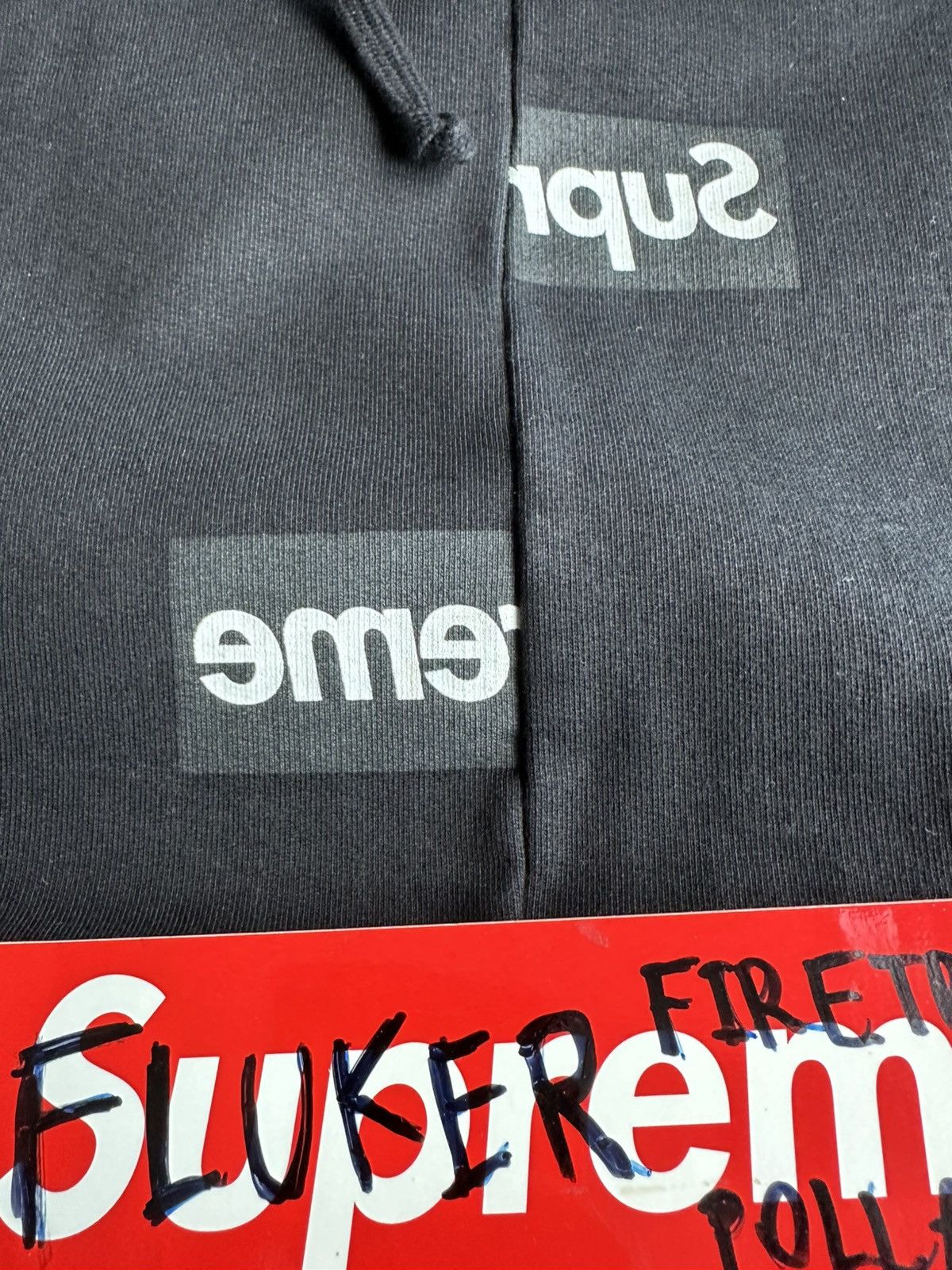 Comme des Garcons SHIRT × Supreme Supreme x CDG Split Box Logo Hoodie Size L NEW Size US L / EU 52-54 / 3 - 3 Thumbnail