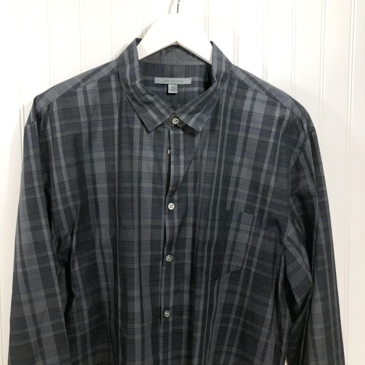 John Varvatos John Varvatos Plaid Slim Dress Shirt Grey XXL Size US XXL / EU 58 / 5 - 1 Thumbnail