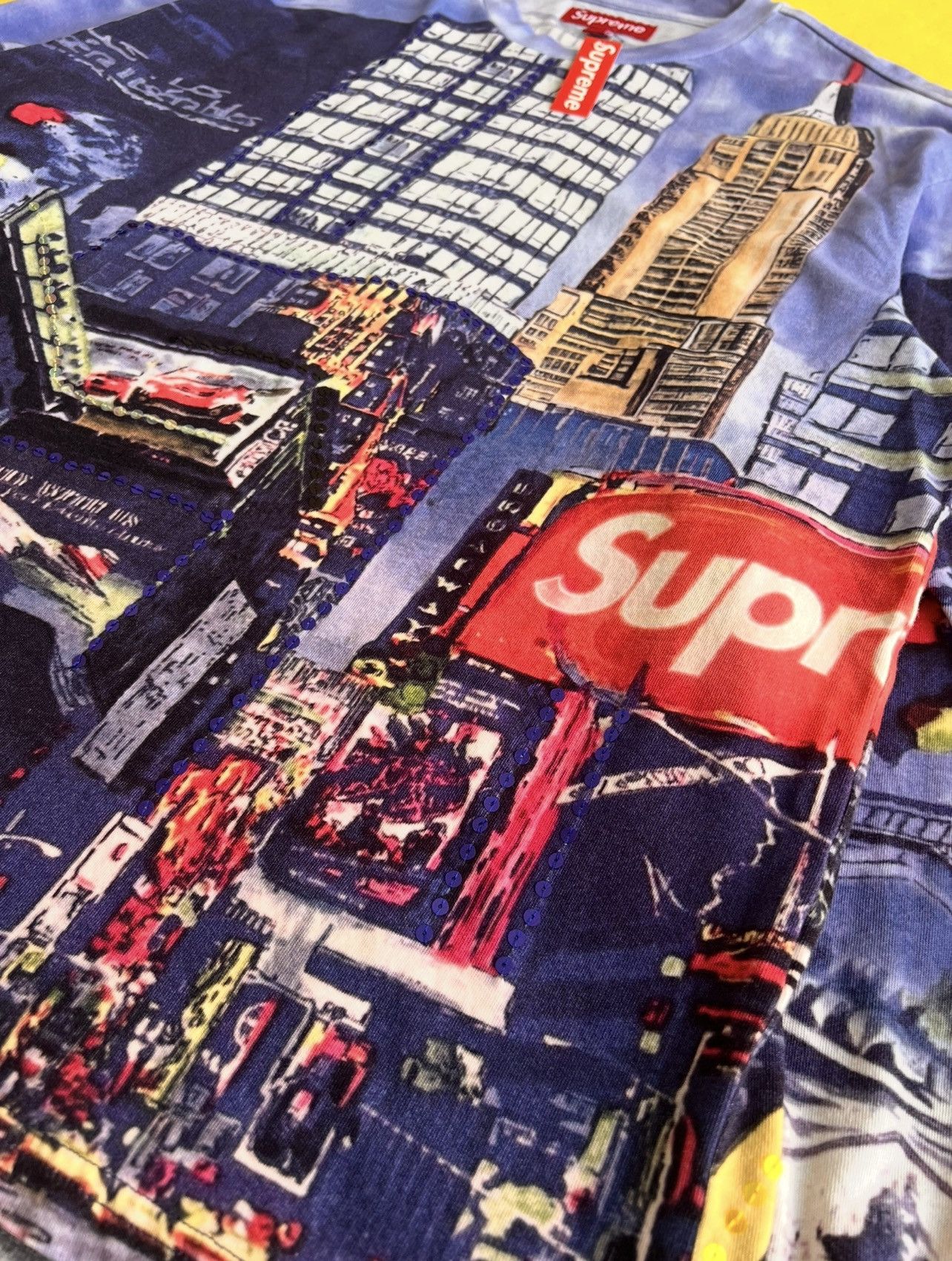 Supreme Supreme Skyline Paillettes Long Sleeve Top Day Multi t-shirt Size US M / EU 48-50 / 2 - 18 Thumbnail