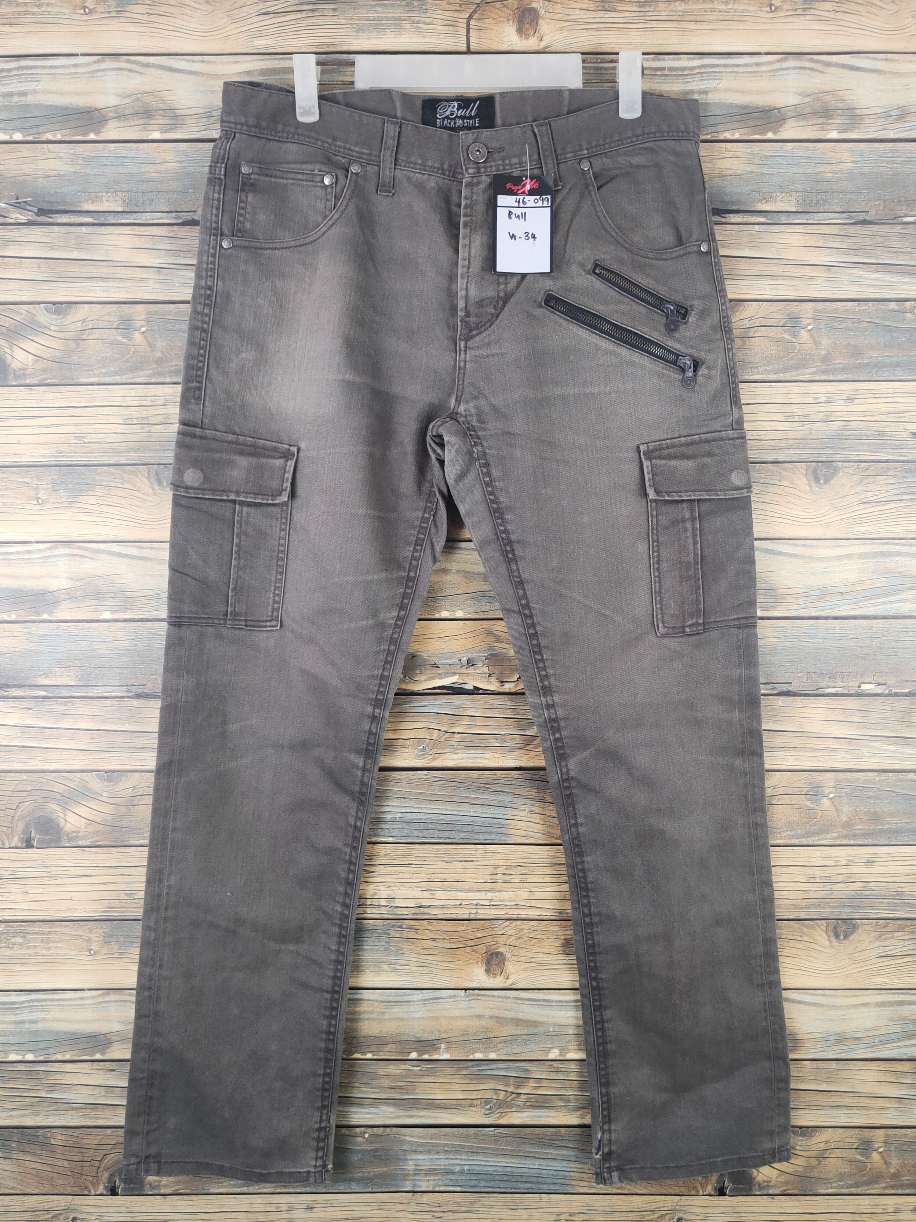 Japanese Brand DL Bull Brown Faded Multipocket Cargo Pants #46-099 Size US 34 / EU 50 - 1 Thumbnail