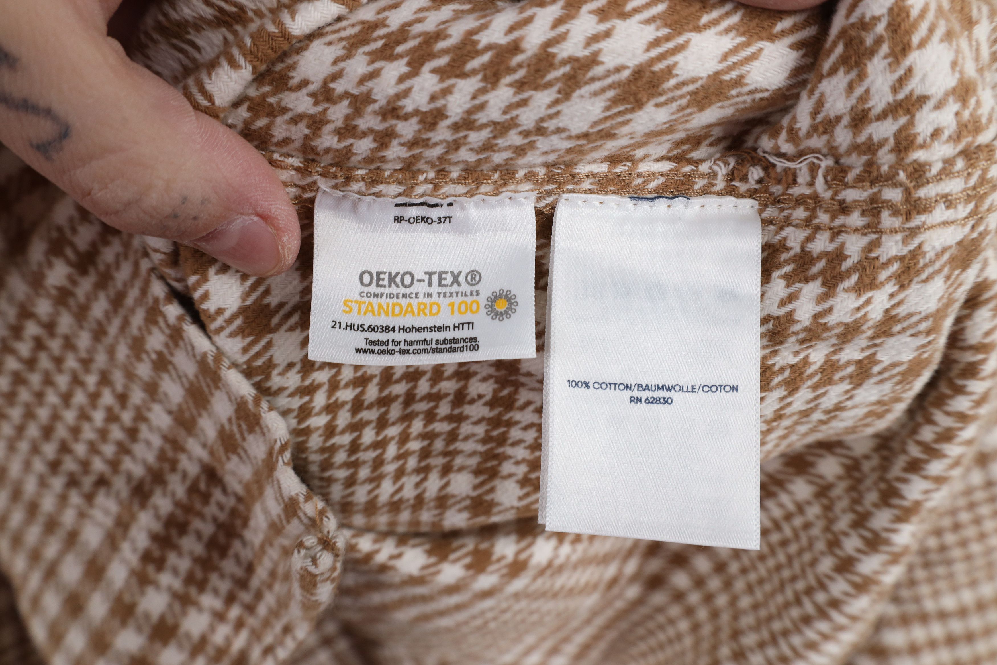 Lands' End × Vintage Vintage Lands End Houndstooth Flannel Button Shirt Cotton Size US L / EU 52-54 / 3 - 9 Thumbnail