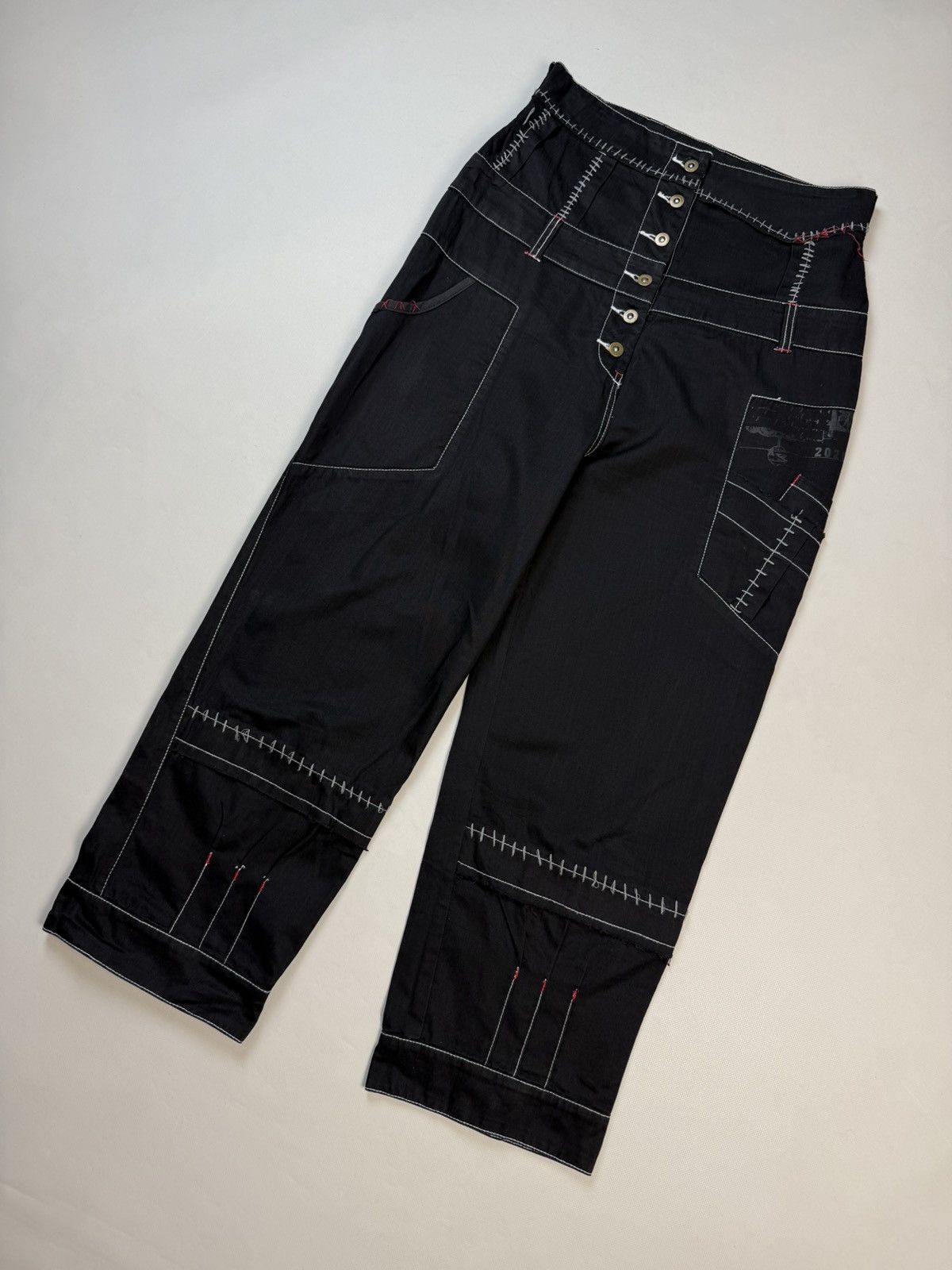 Cop Copine Cop Copine Avant-Garde Y2K High Rise Wide Leg Pants Trousers Size 30" / US 8 / IT 44 - 4 Thumbnail