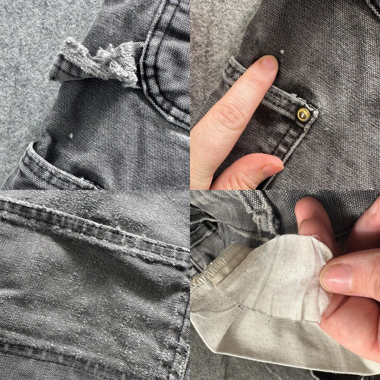 Carhartt Vintage Carhartt Pants Mens 32x28 Gray Canvas Carpenter Distressed Destroyed Size US 32 / EU 48 - 11 Thumbnail