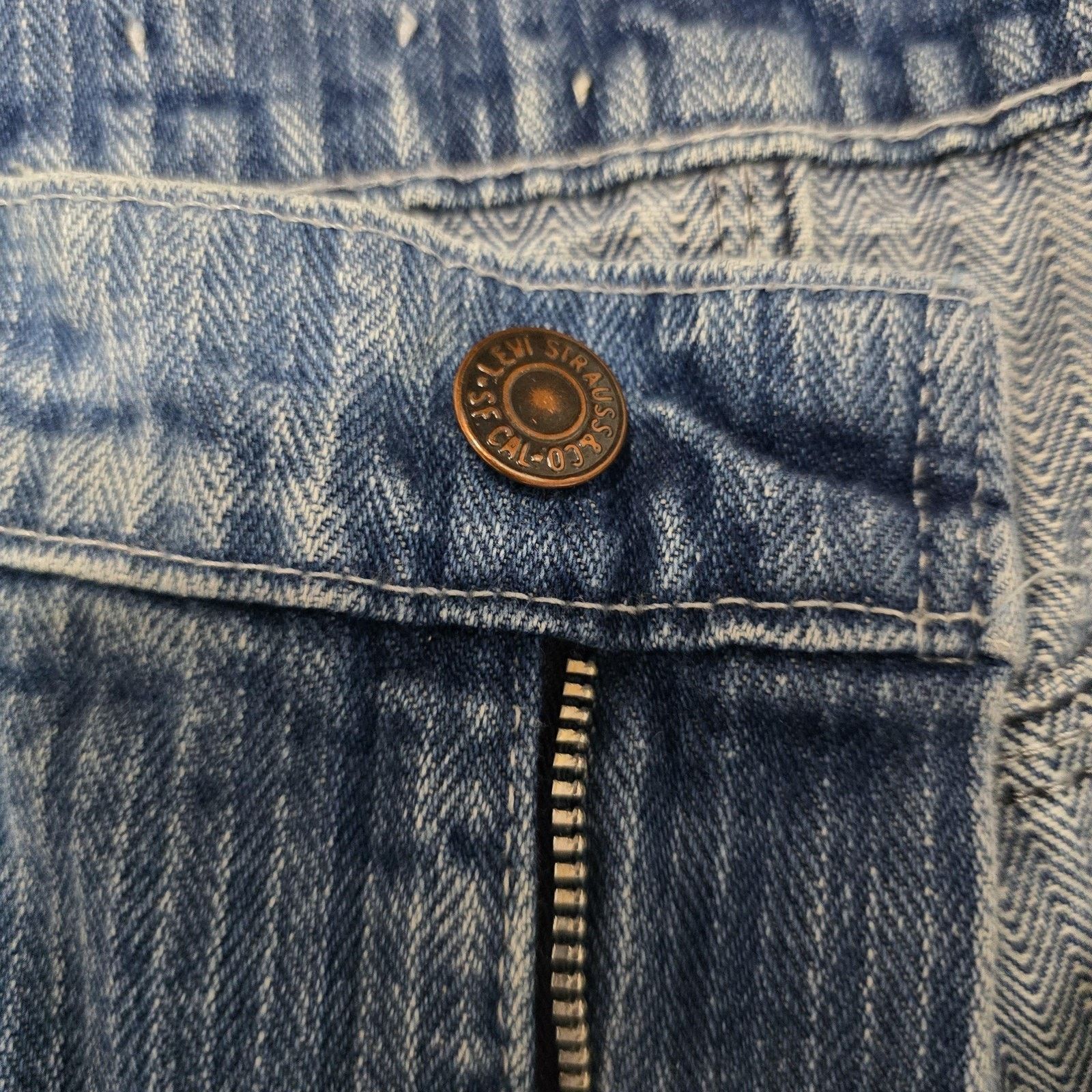 Levi's Vintage Levis Jeans 34x25 Blue Denim Straight Leg Pinstripe Size US 34 / EU 50 - 8 Thumbnail