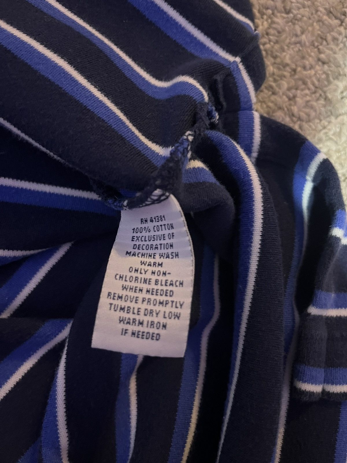 Designer × Polo Ralph Lauren Polo Ralph Lauren XL Navy Blue Shirt with Blue Stripes Size US XL / EU 56 / 4 - 6 Thumbnail