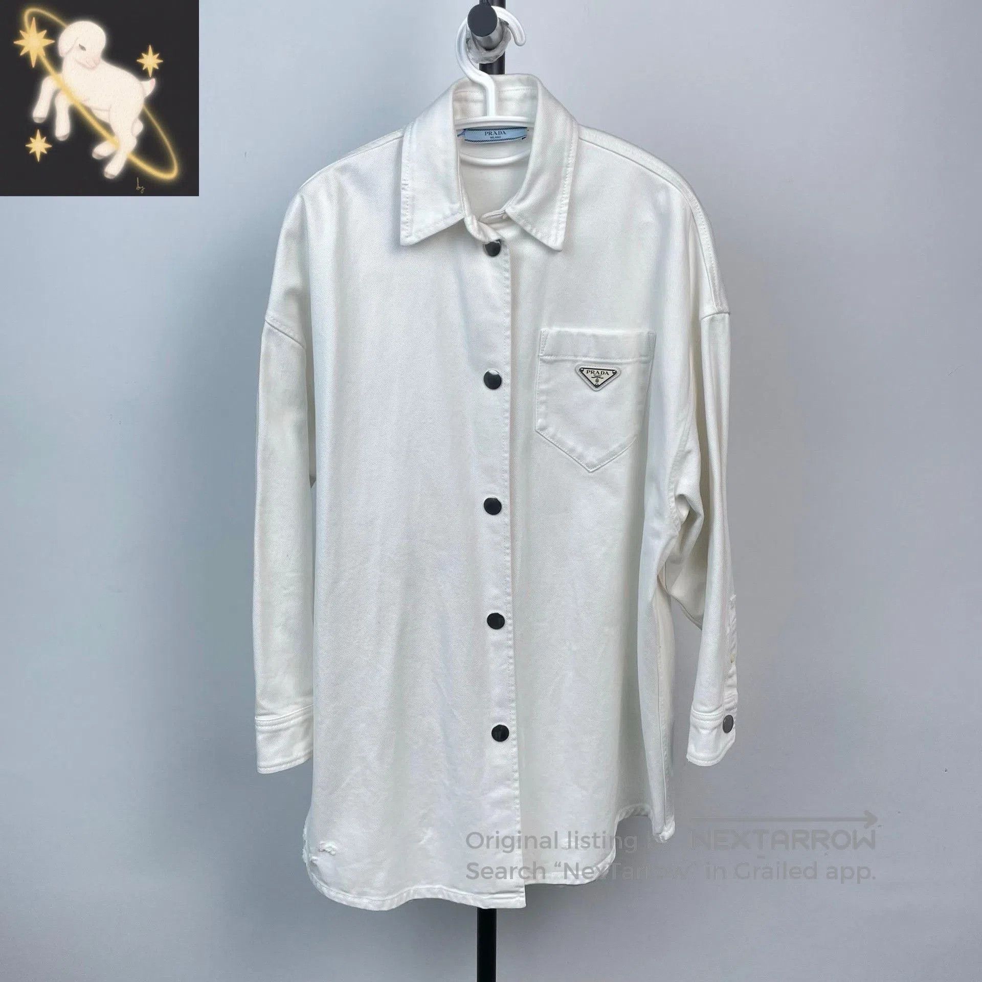 Prada Prada White Logo Long. Size XS / US 0-2 / IT 36-38 - 1 Thumbnail
